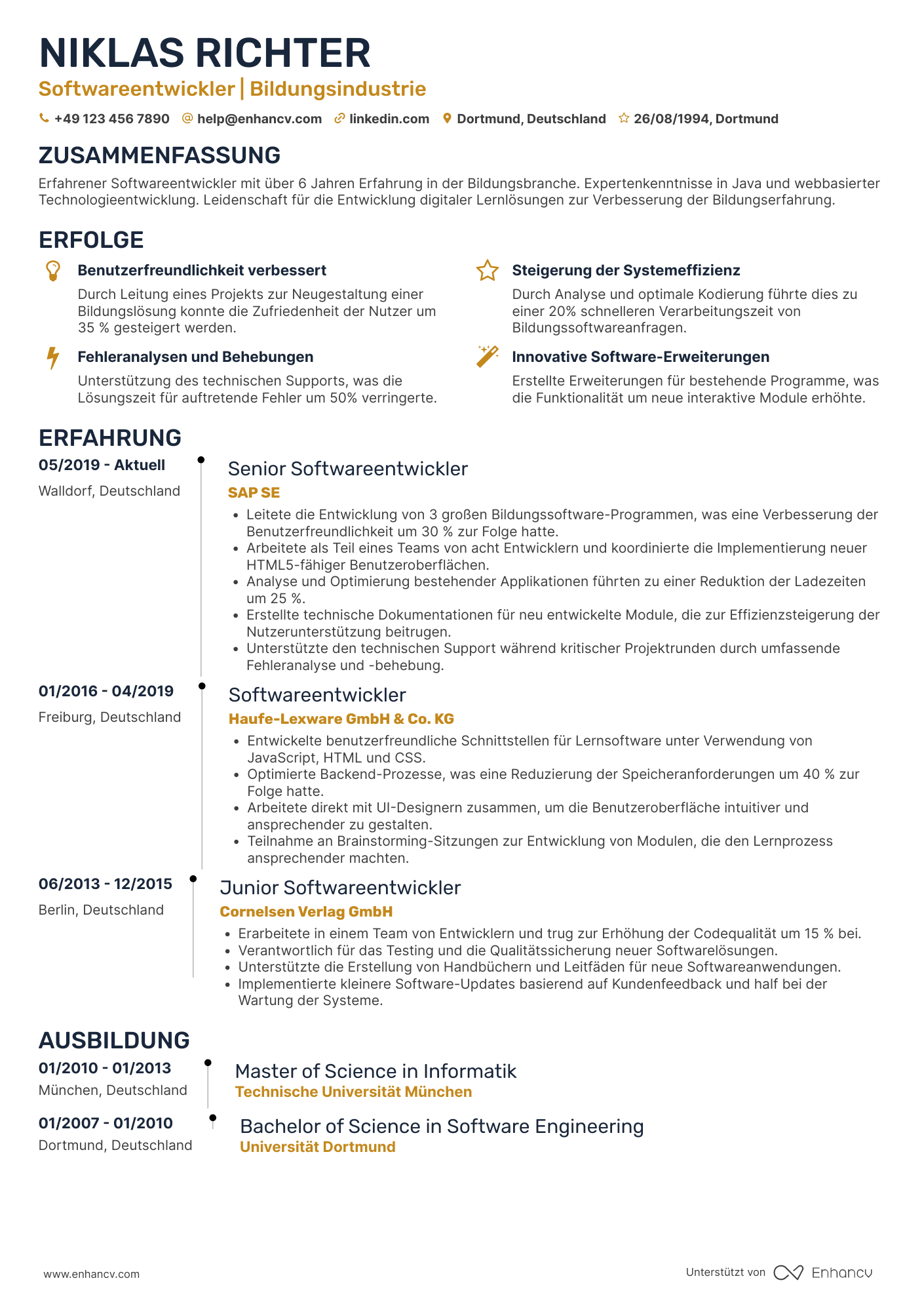 Lebenslauf in Programmierer in der Bildungsindustrie