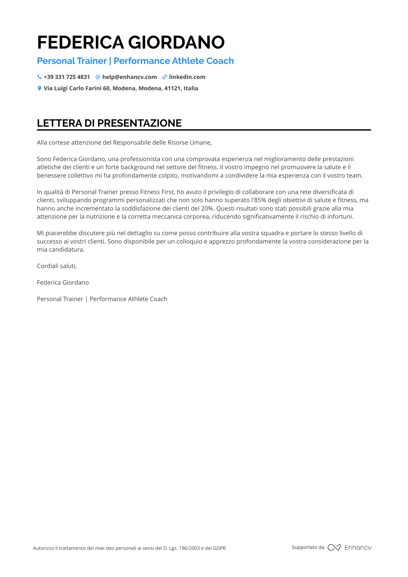 Allenatore Personale per Atleti Professionisti