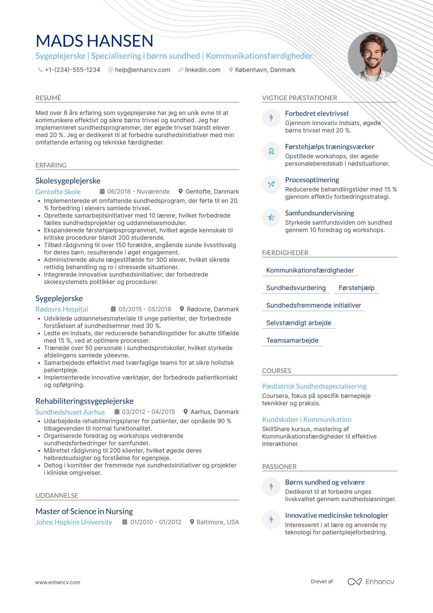 CV til Skolesygeplejerske