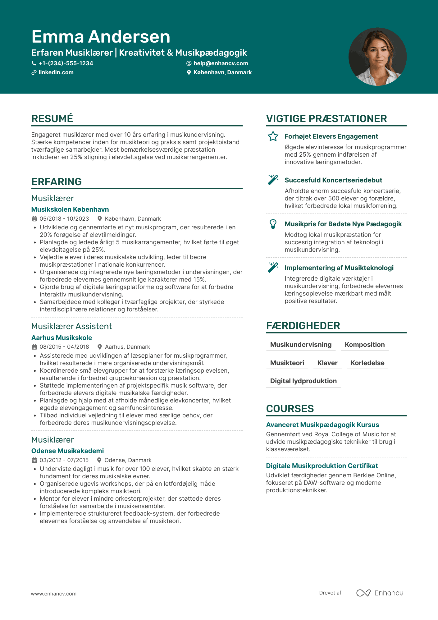 CV til Musiklærer