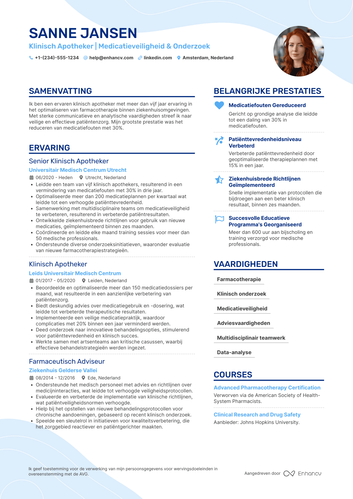 CV voor Klinisch Apotheker