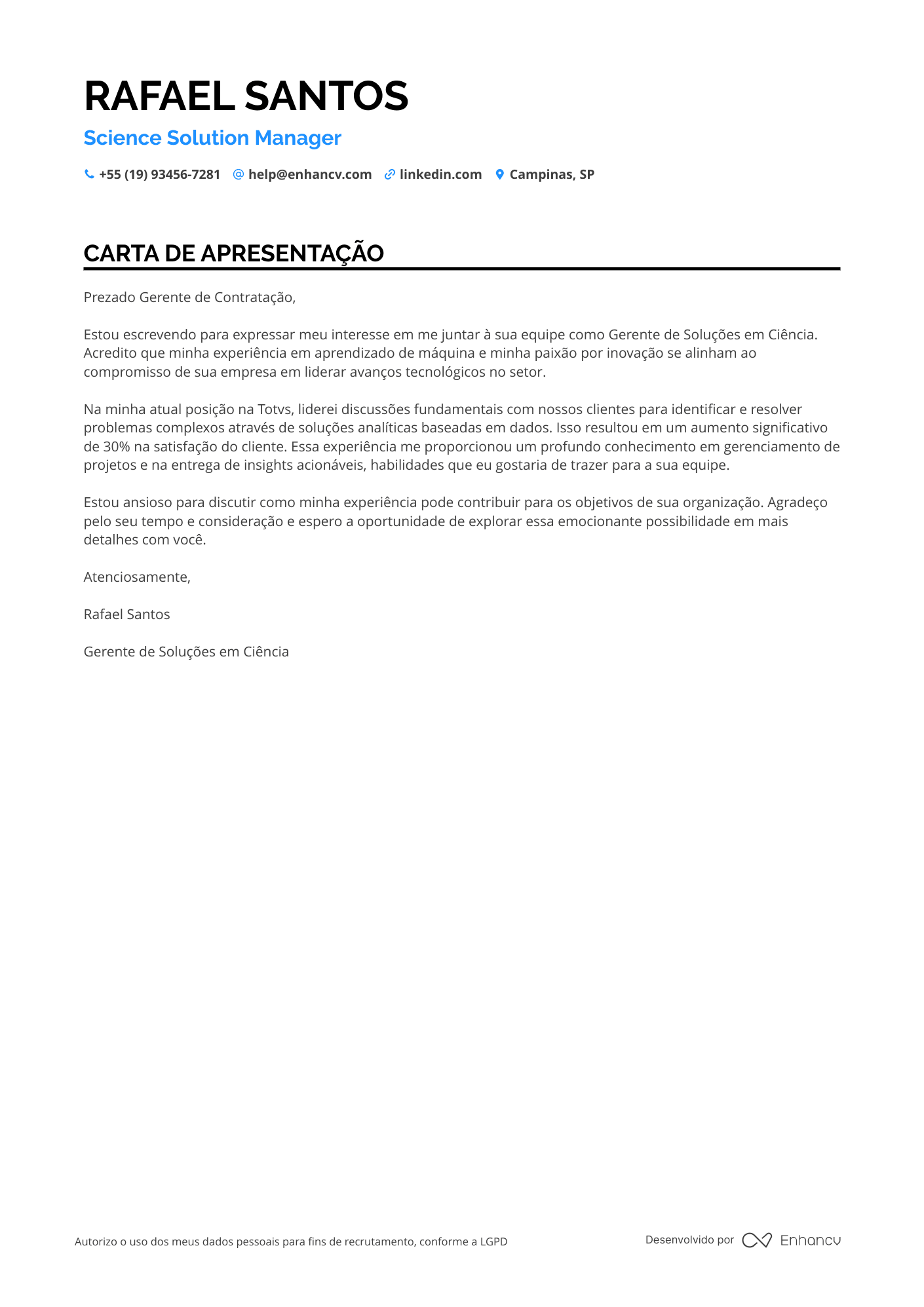 Gerente de Cientista de Dados