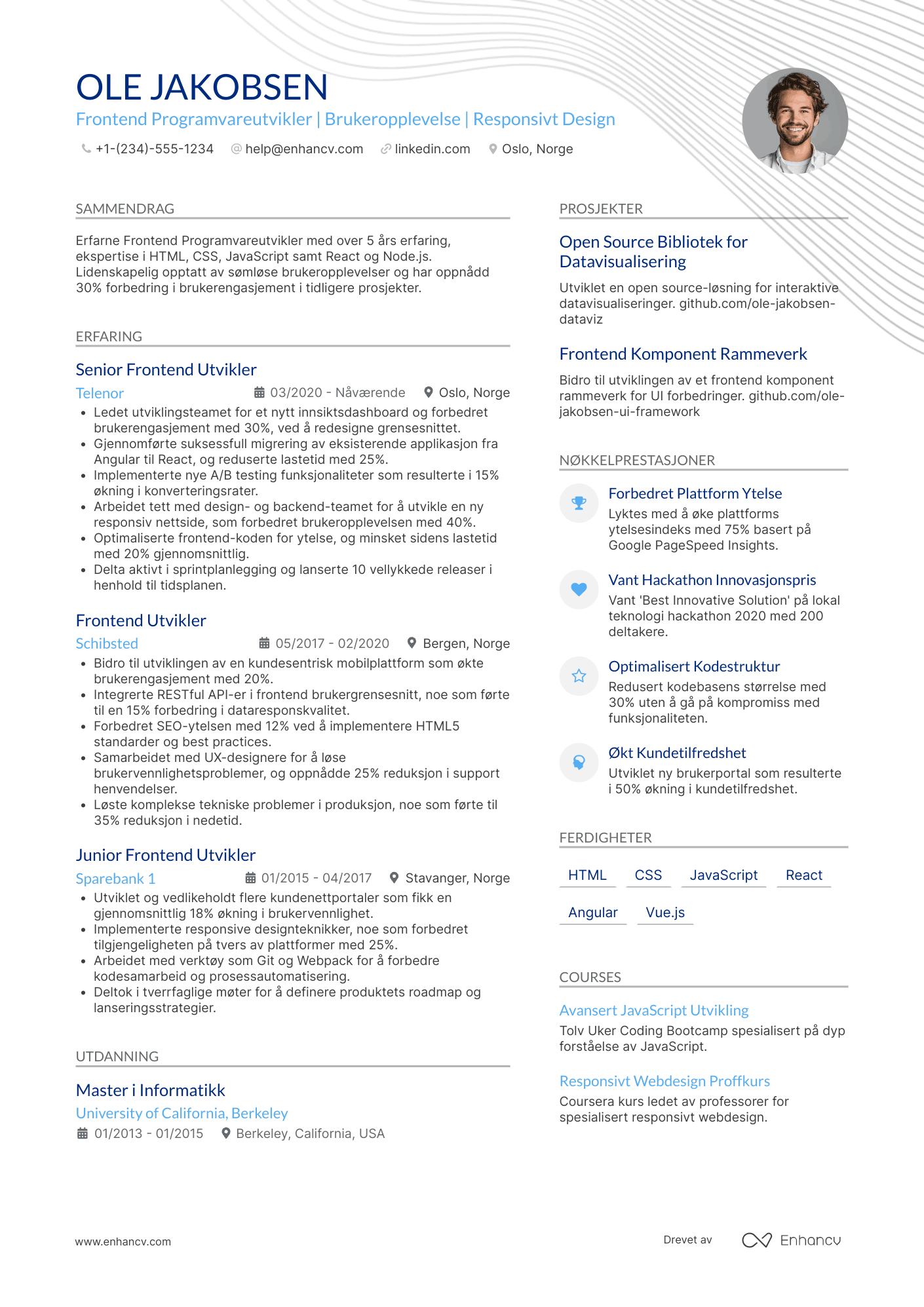 CV for Frontend Programvareutvikler