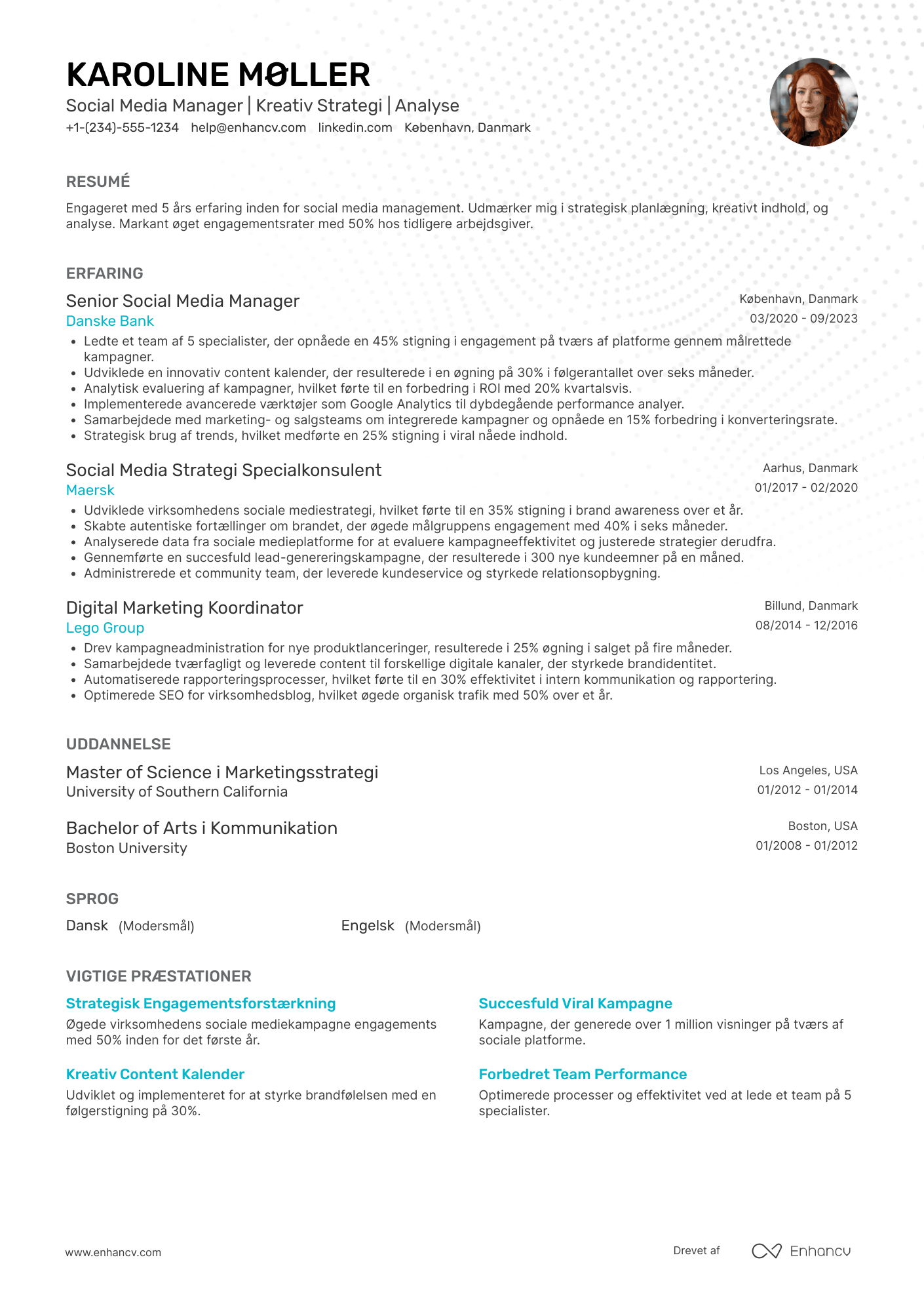 CV til Social Media Manager