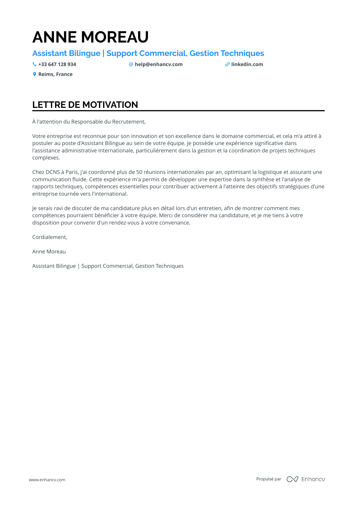 Assistant de Direction Bilingue Anglais Français