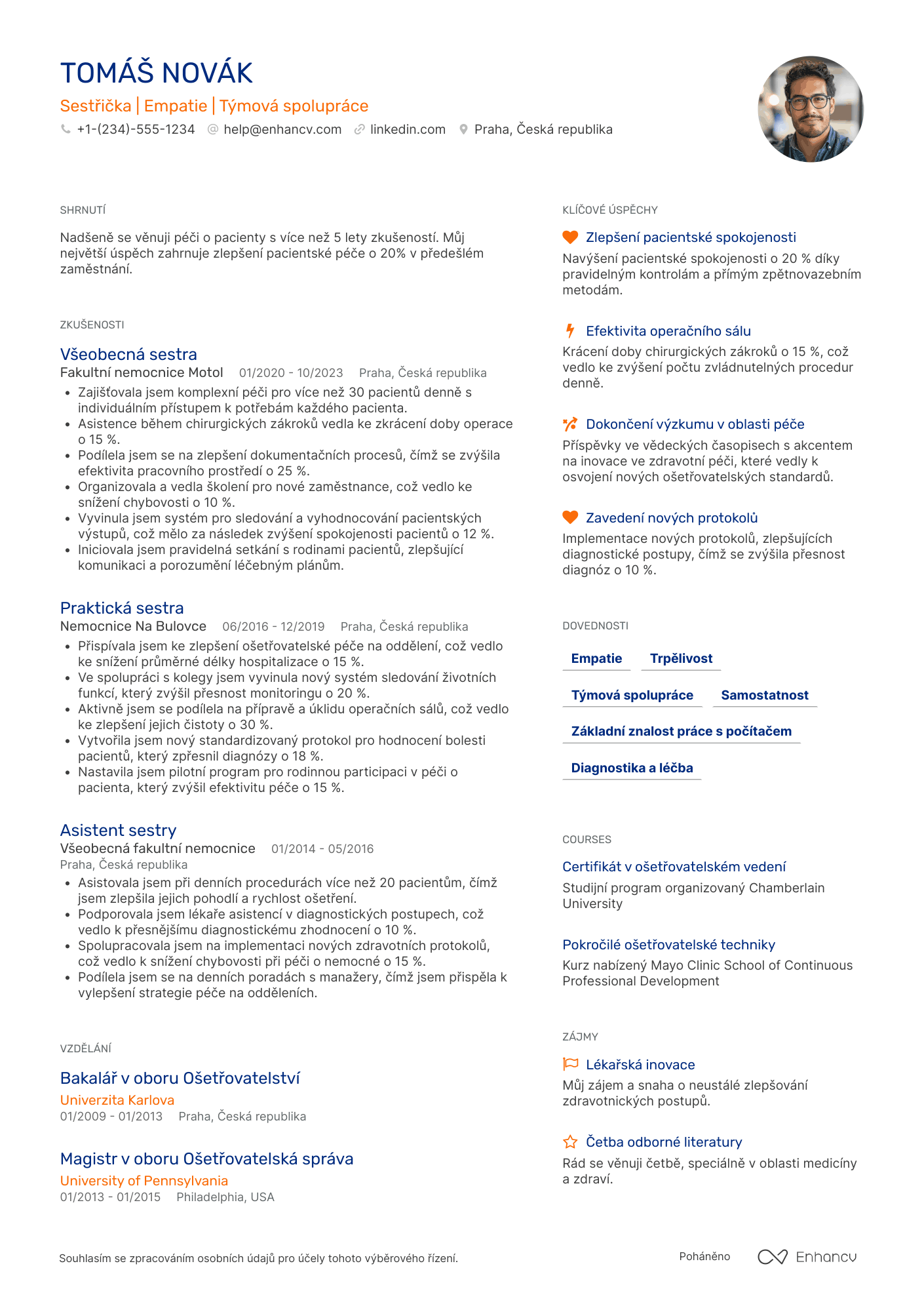 Kompaktní CV šablona
