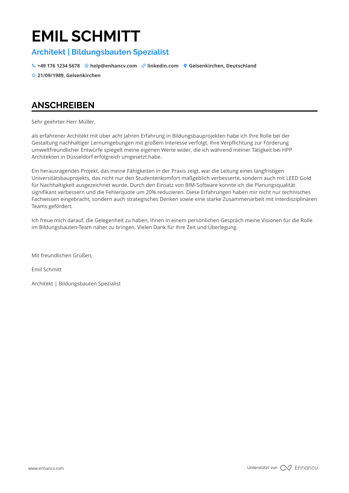 Architekt für Bildungsbauten