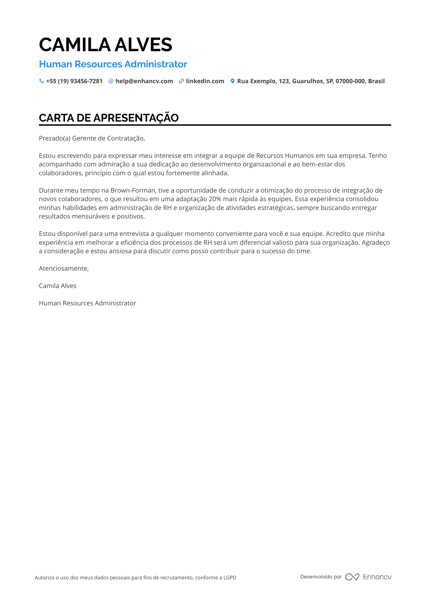 Gerente Administrativo de Recursos Humanos