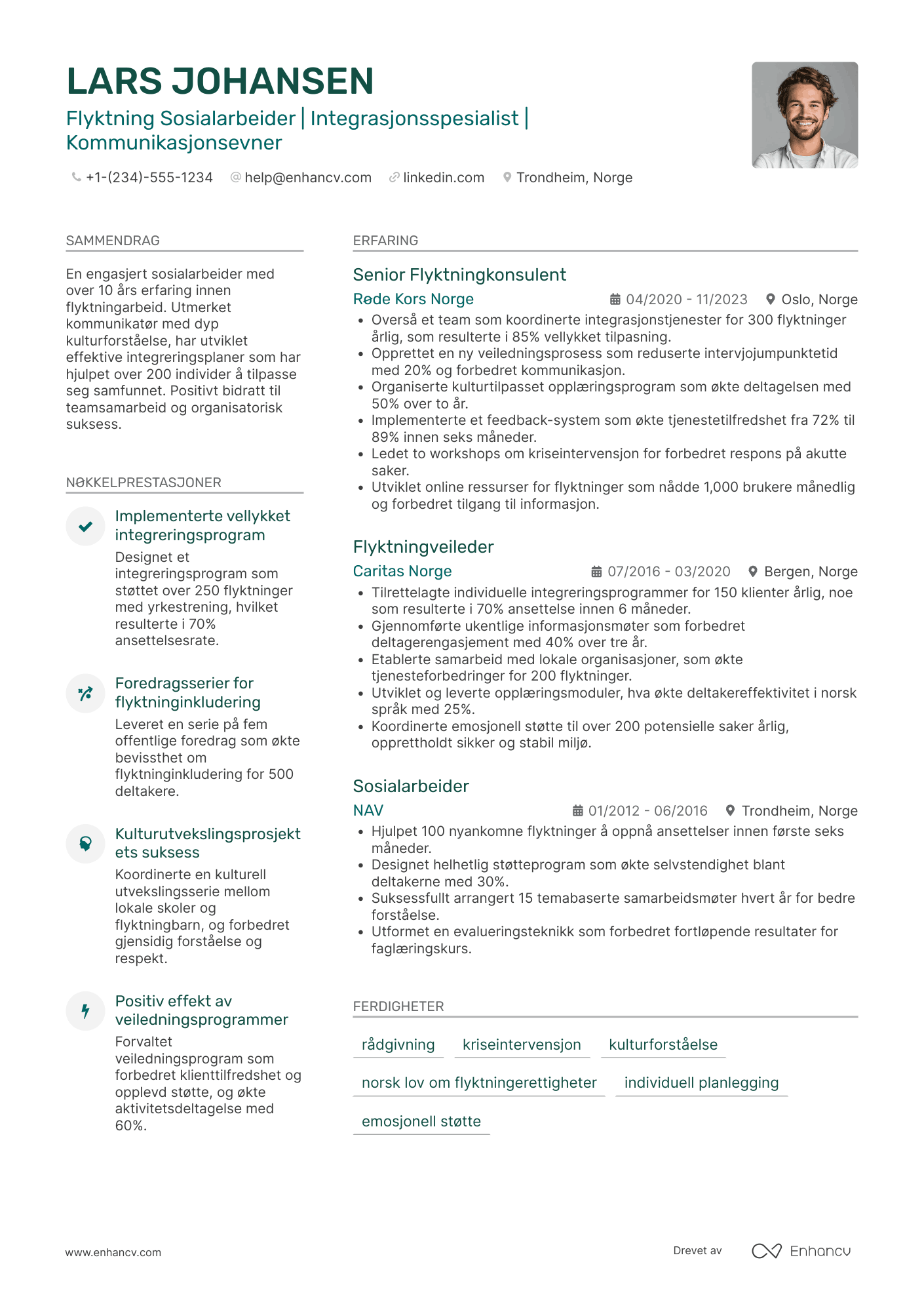 CV for Flyktning Sosialarbeider