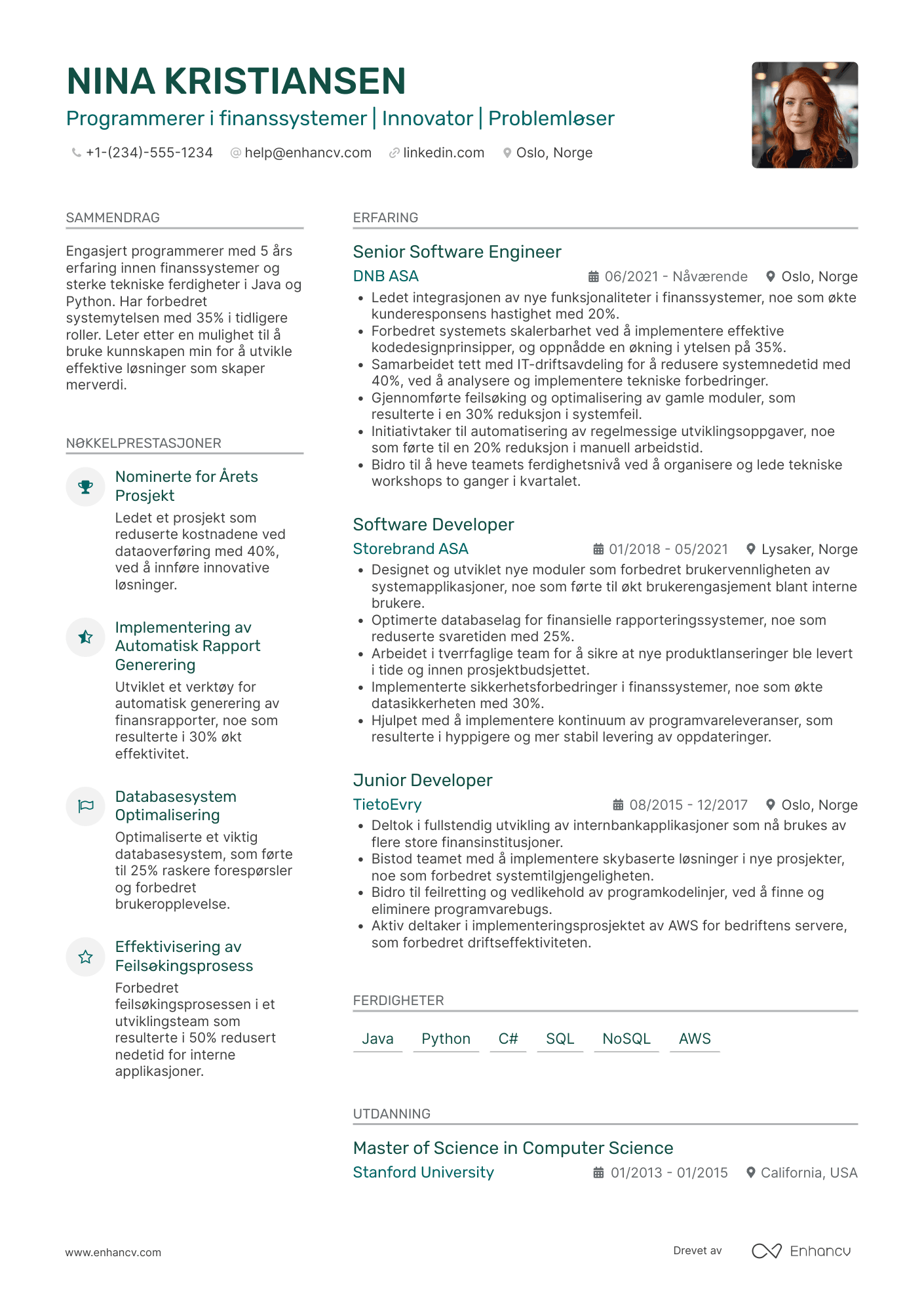 CV for Programmerer i finanssystemer