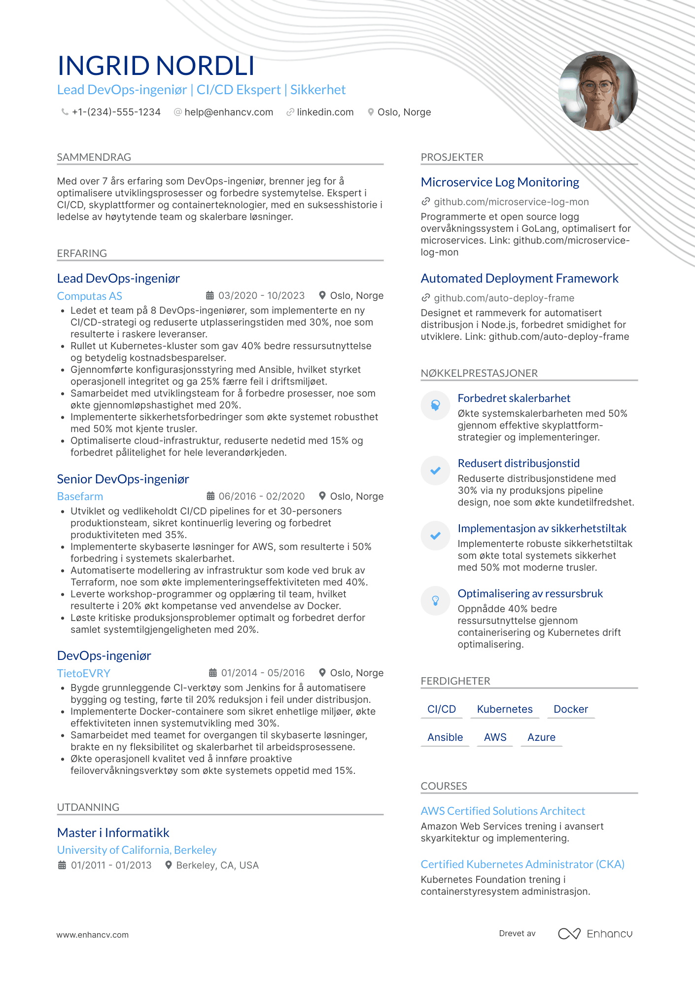 CV for Lead DevOps ingeniør