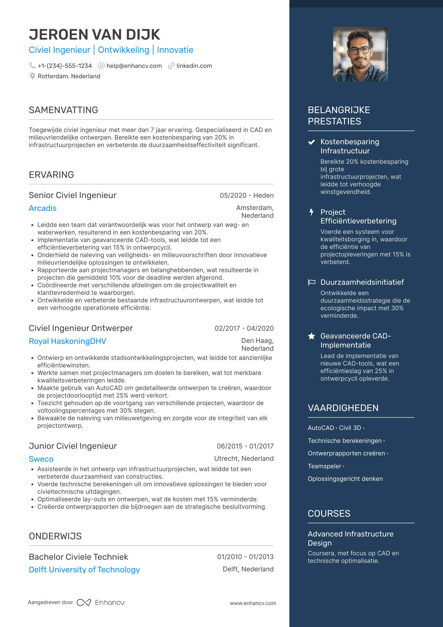 CV voor Civiel Ingenieur Ontwerper