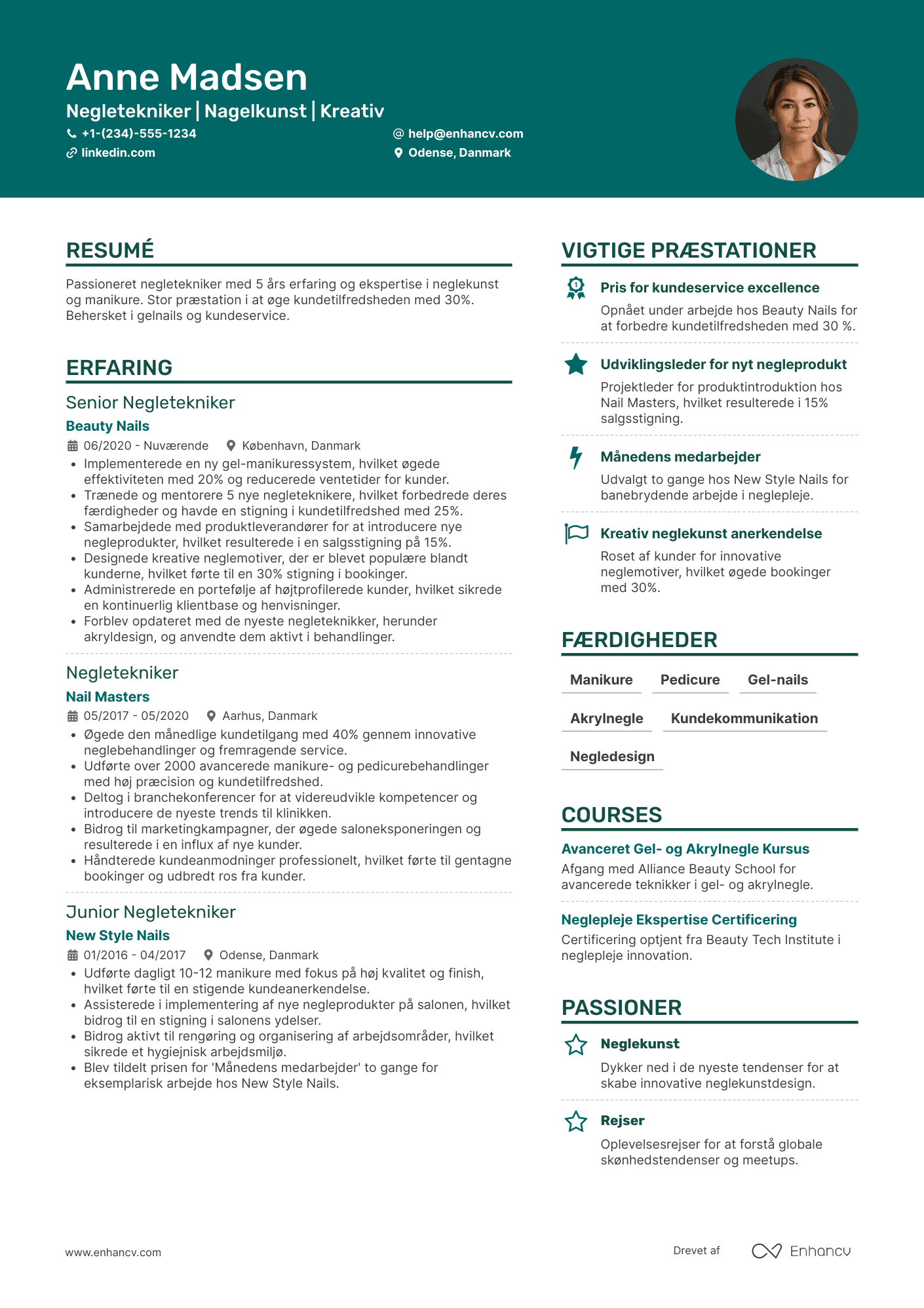 CV til Negletekniker