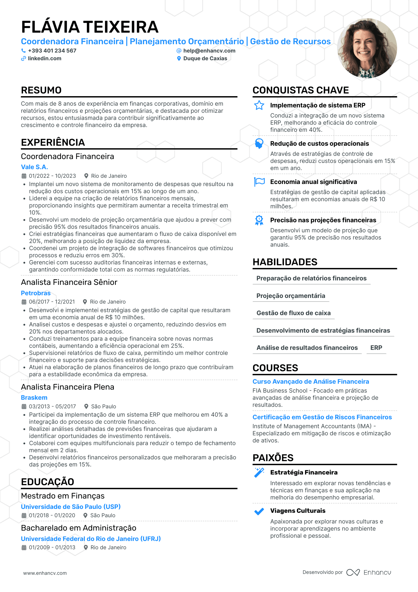 Currículo de Coordenador Financeiro