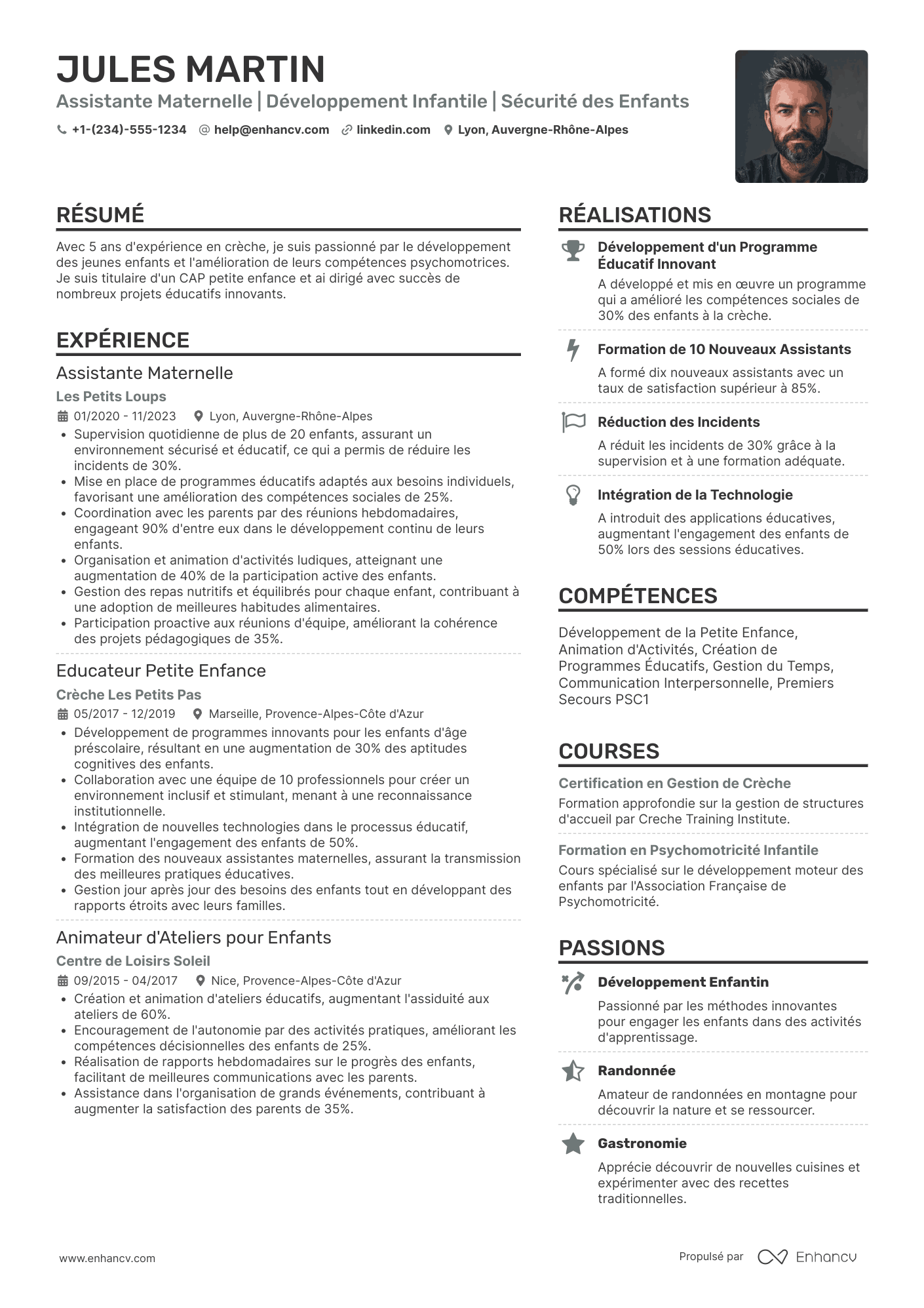 CV d’assistante maternelle en crèche