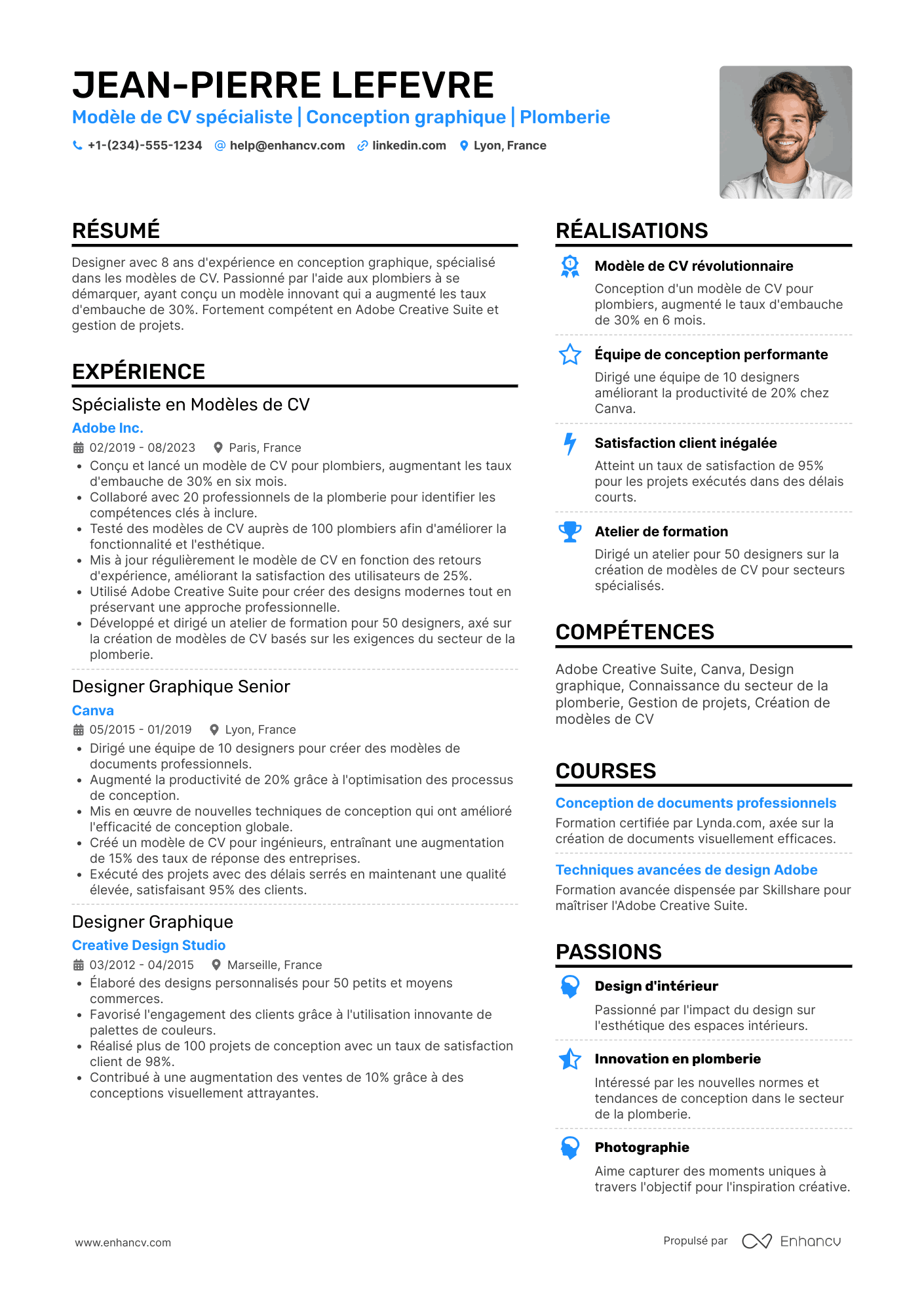Modèle de CV de plombier gratuit à télécharger