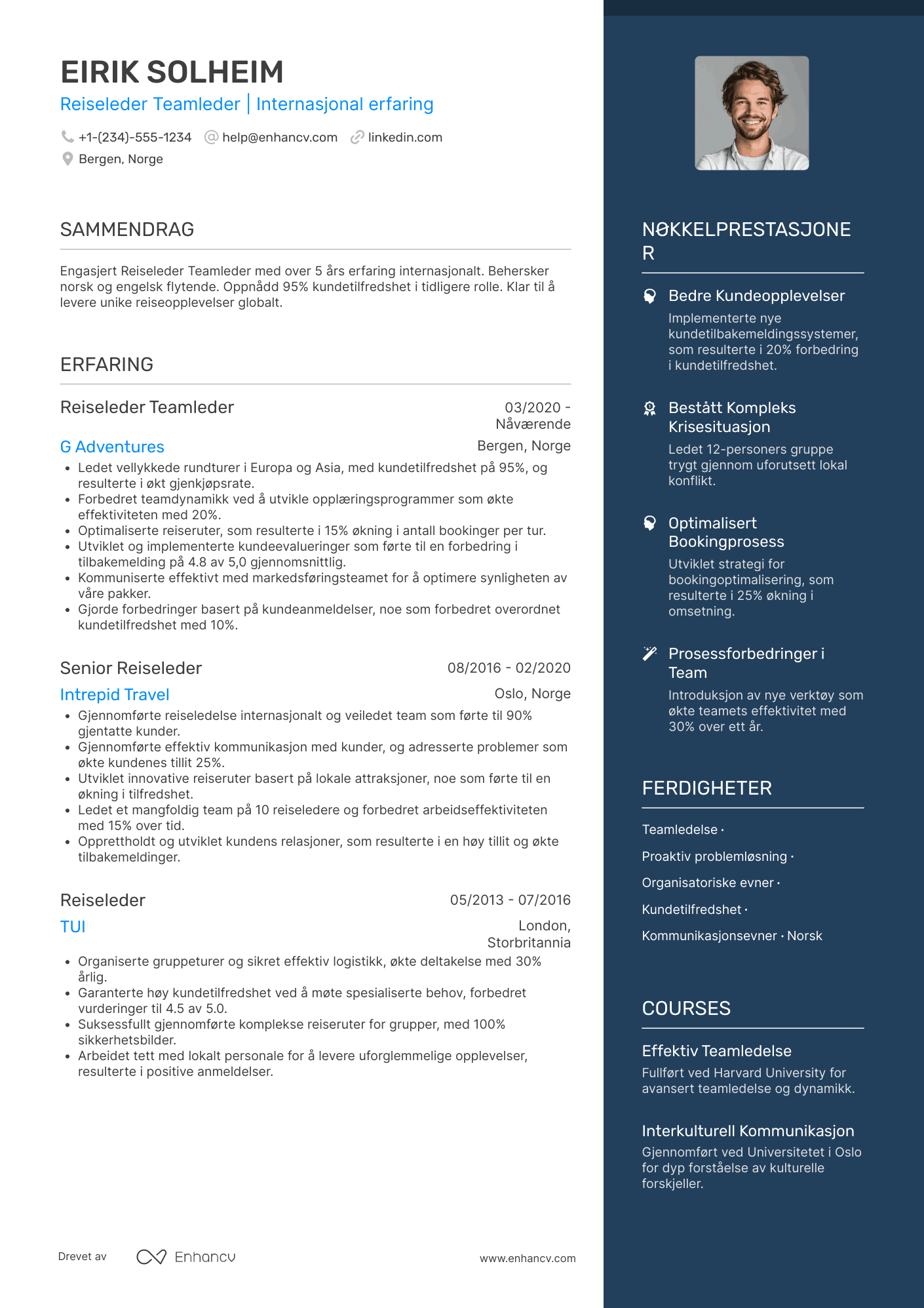 CV for Reiseleder Teamleder