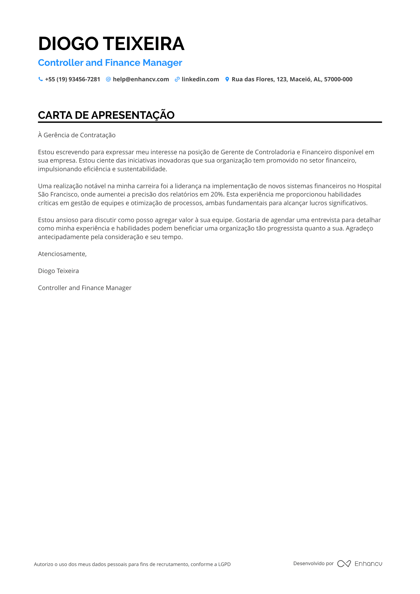 Gerente Financeiro de Controladoria