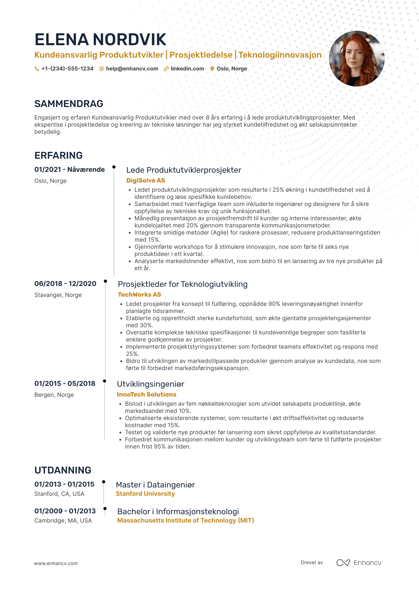 CV for Kundeansvarlig Produktutvikler