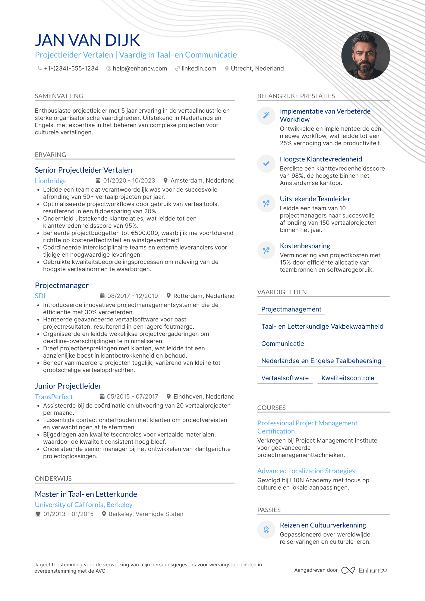 CV voor Projectleider Vertalen