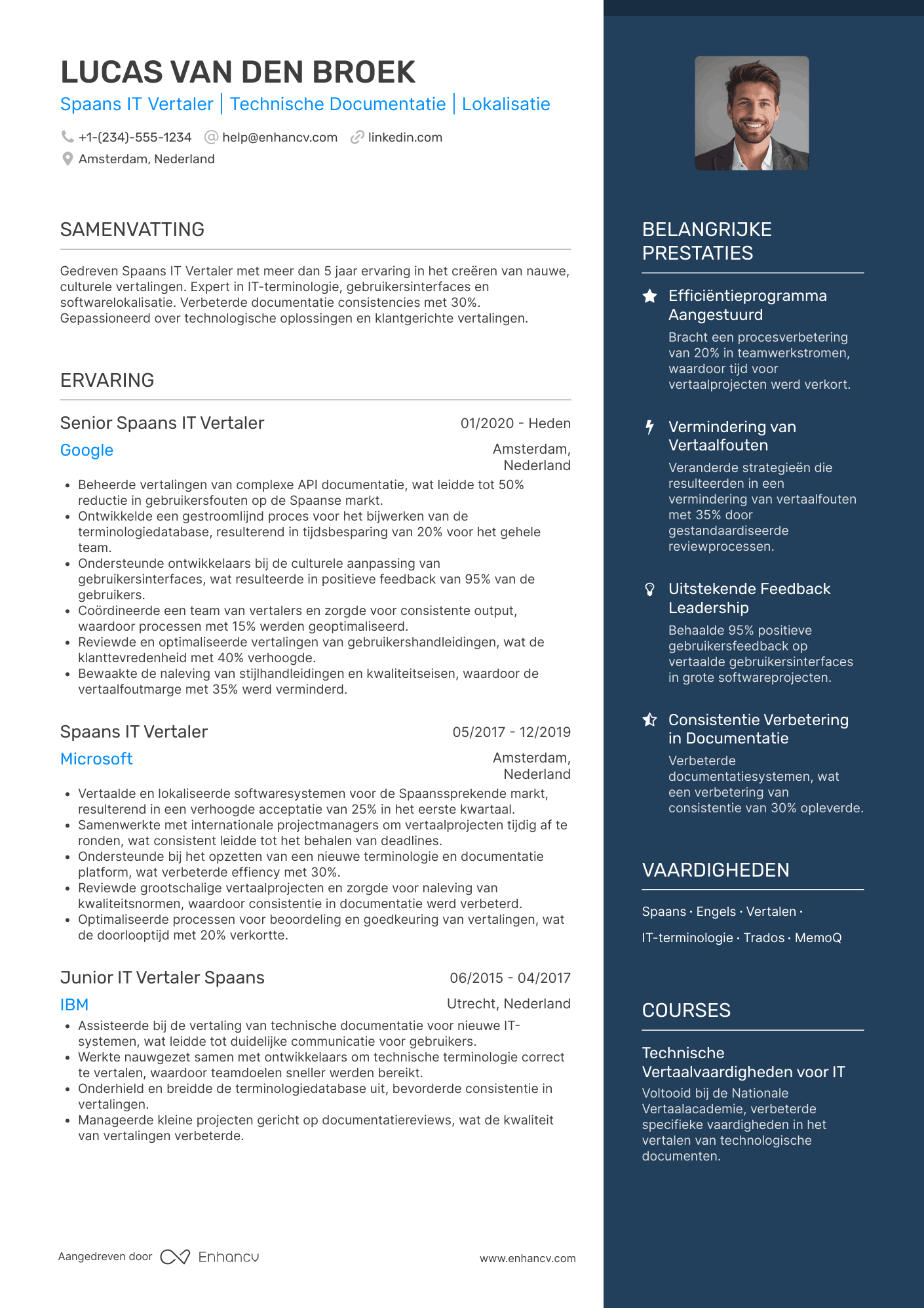 CV voor Spaans IT Vertaler