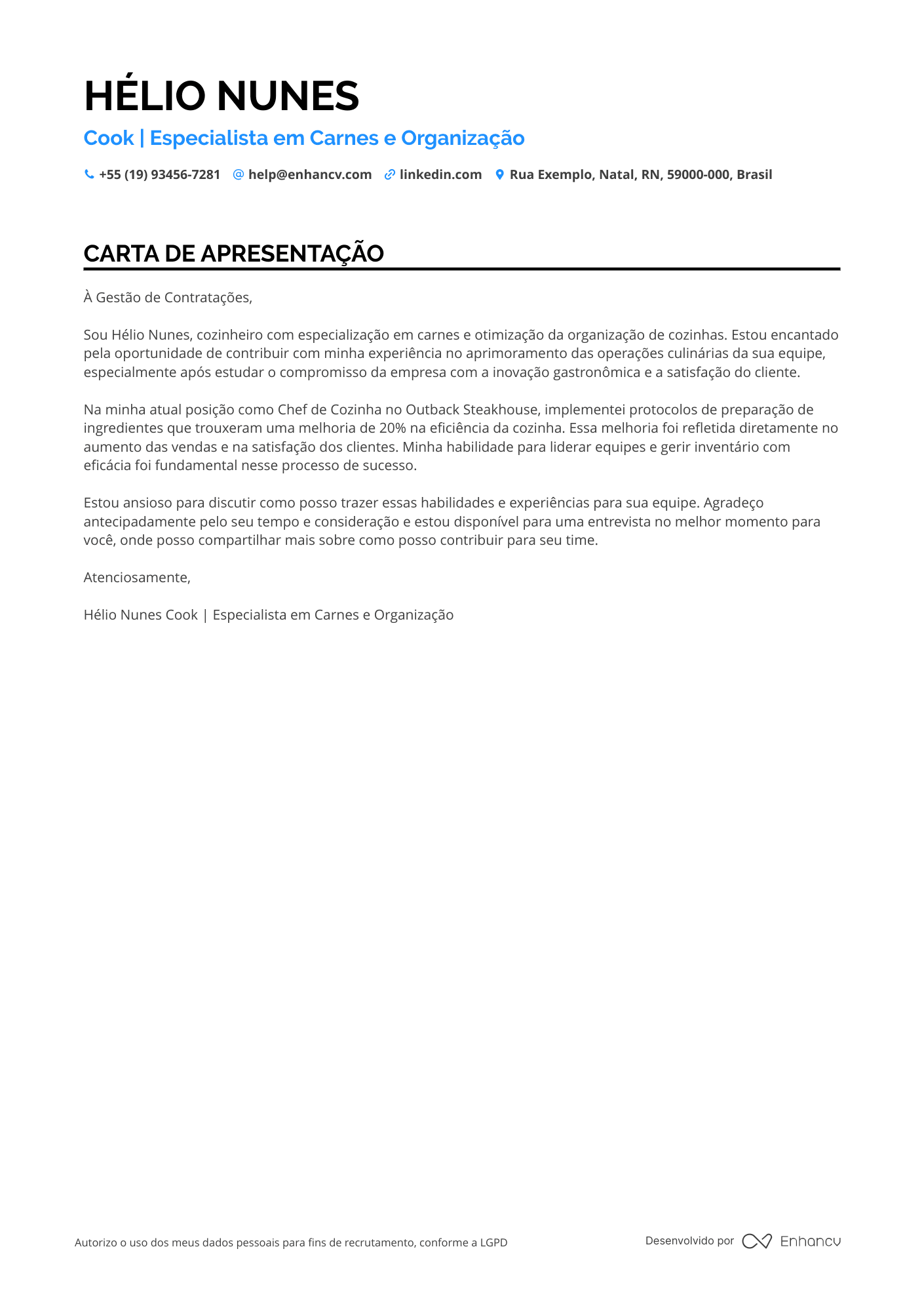 Cozinheiro de Catering