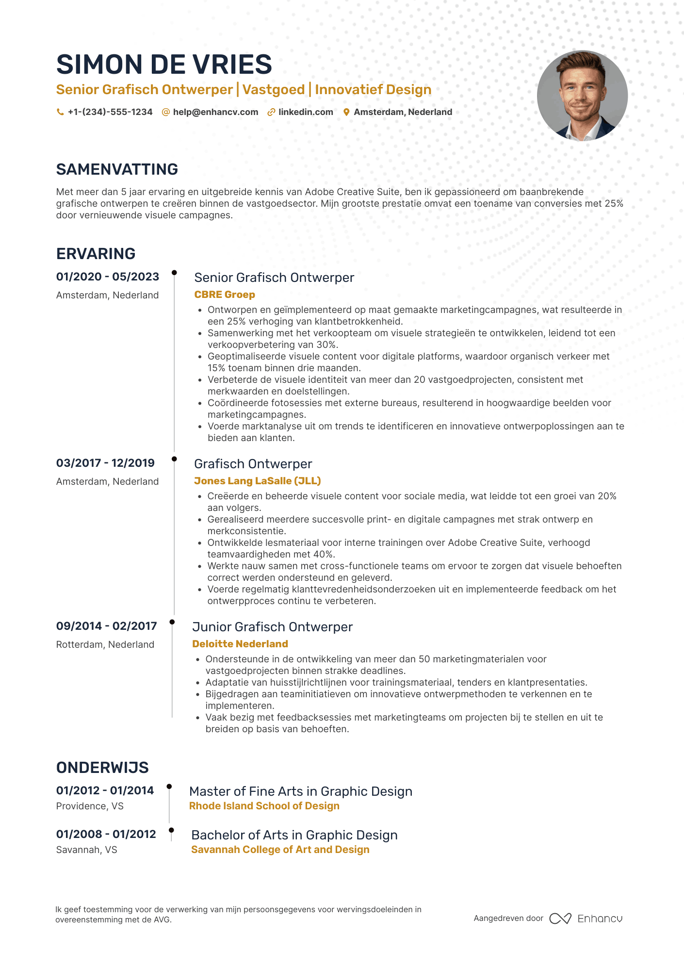 CV voor Grafisch Ontwerper in Vastgoed