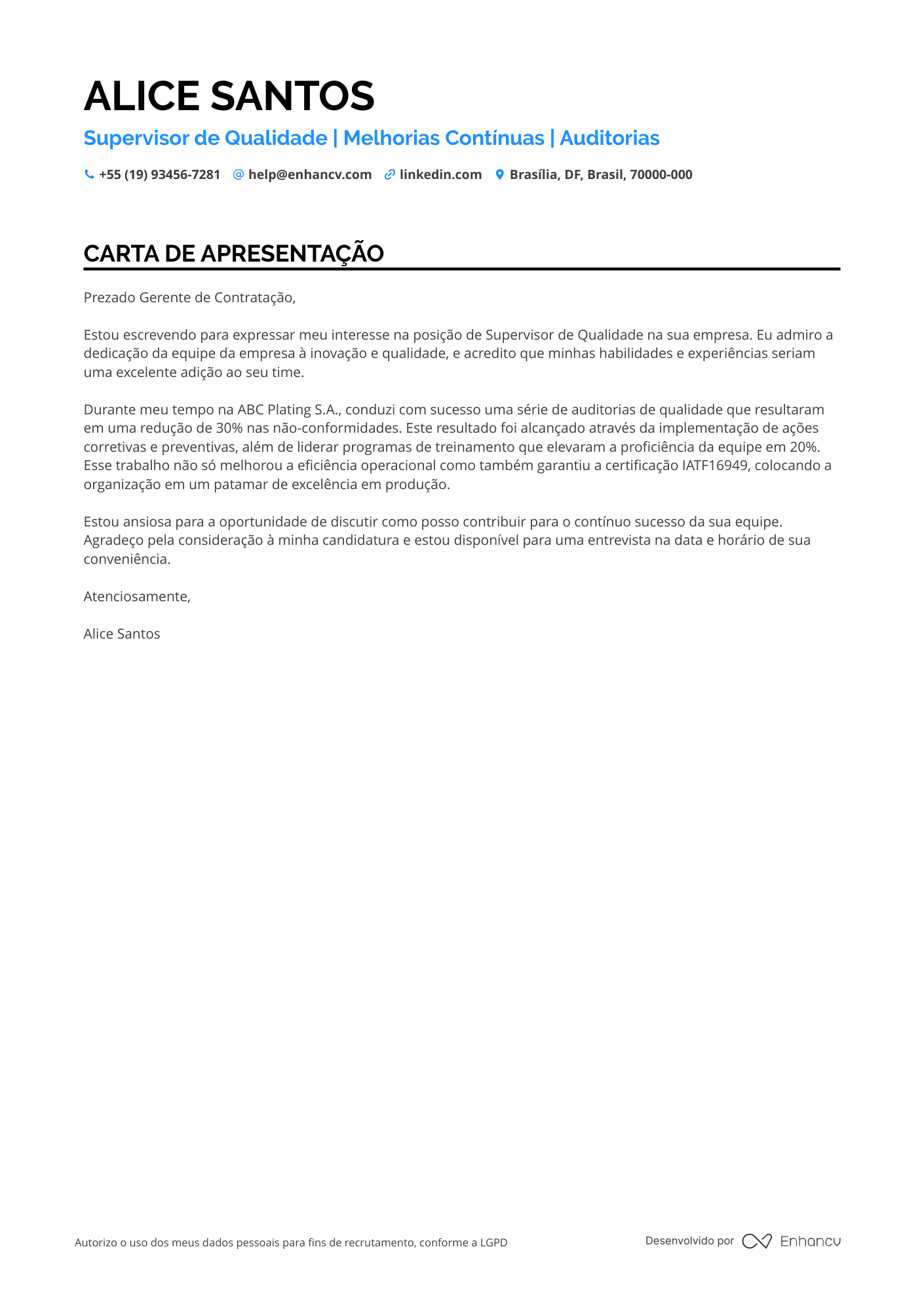 Supervisor de Qualidade