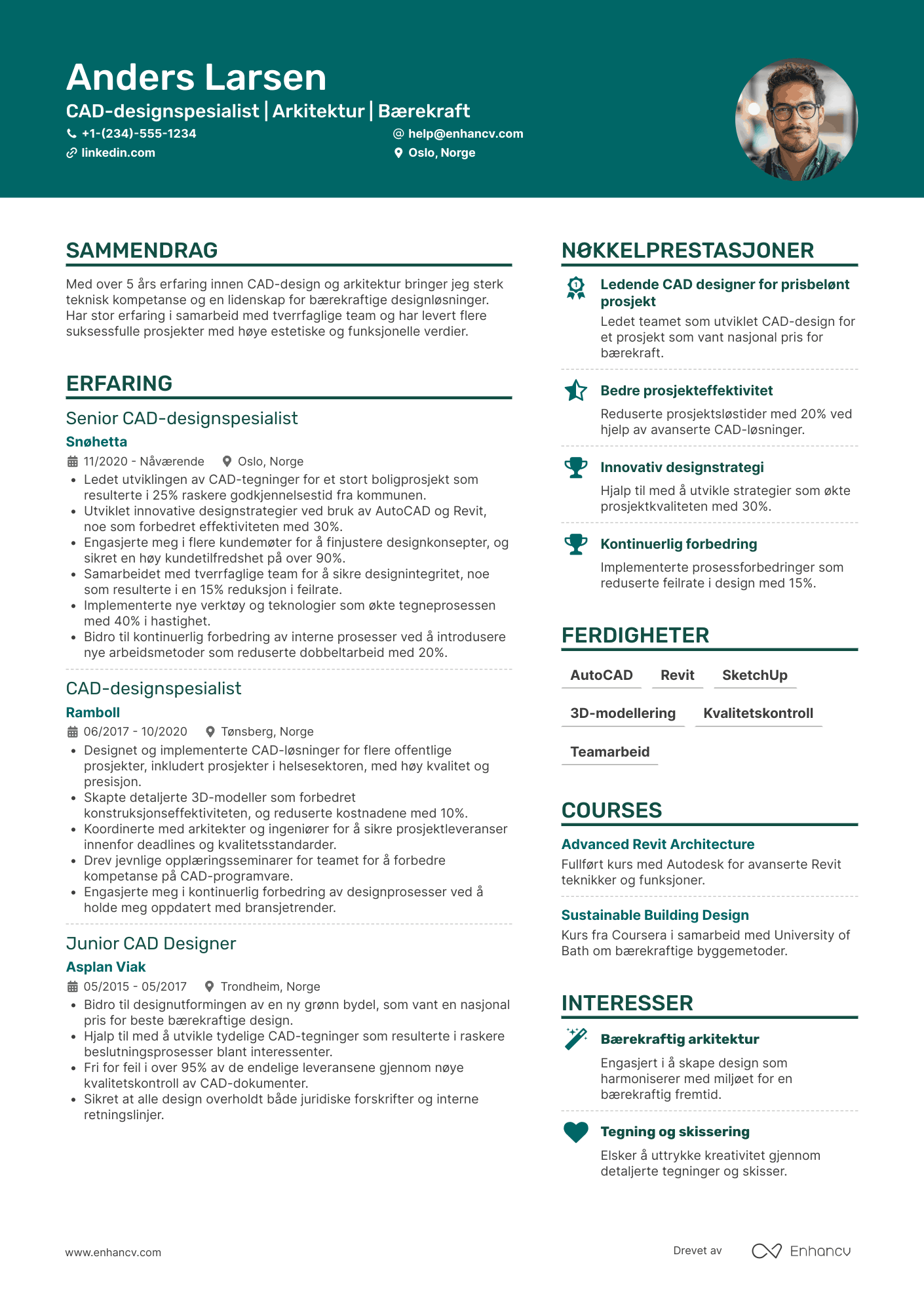 CV for CAD designspesialist in Architecture