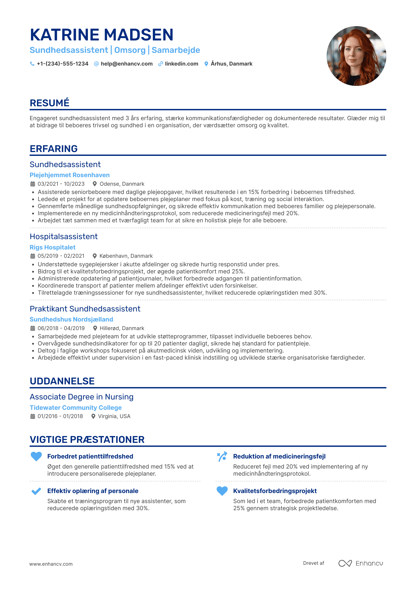 CV til Nyuddannet sundhedsassistent