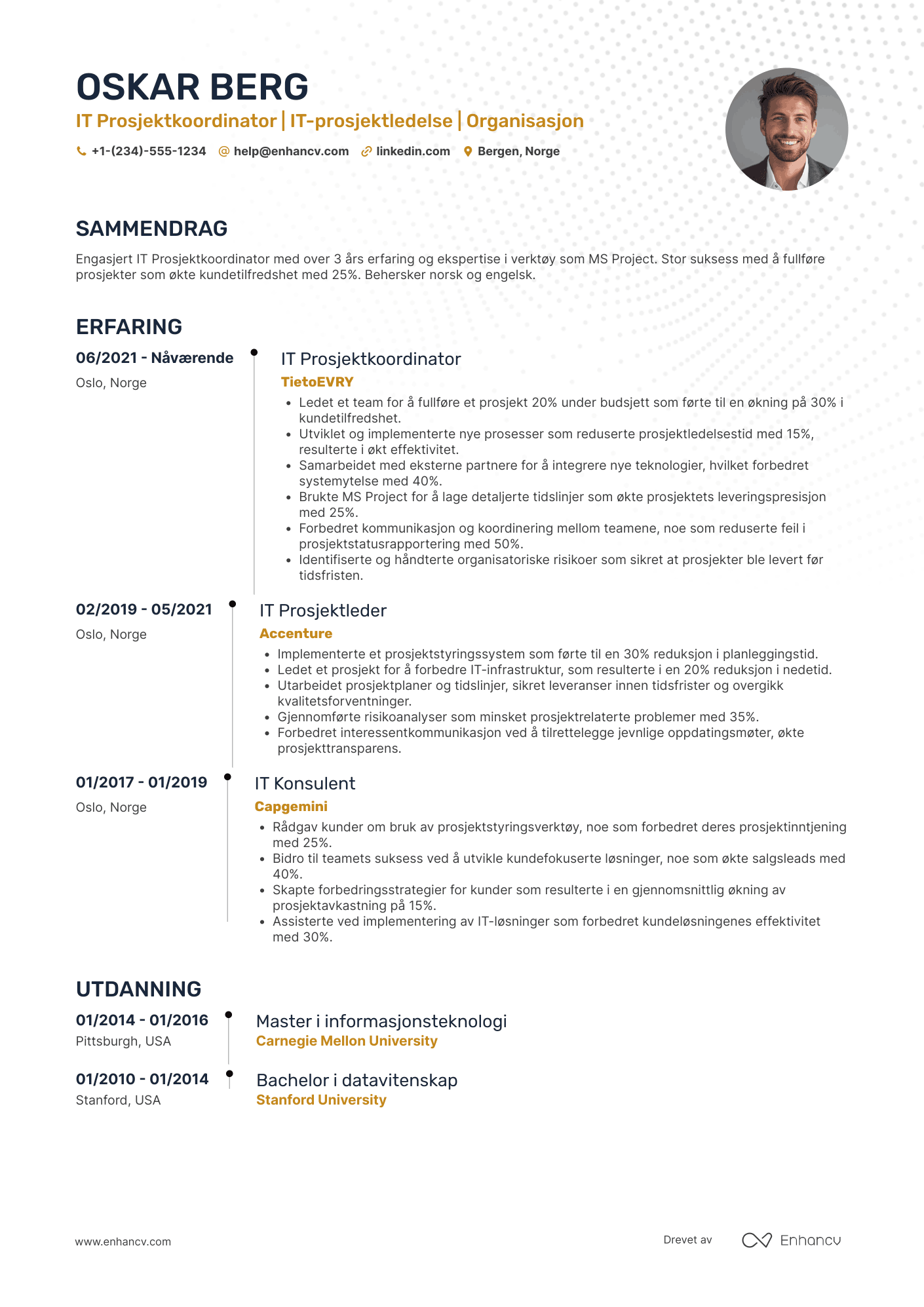 CV for IT Prosjektkoordinator