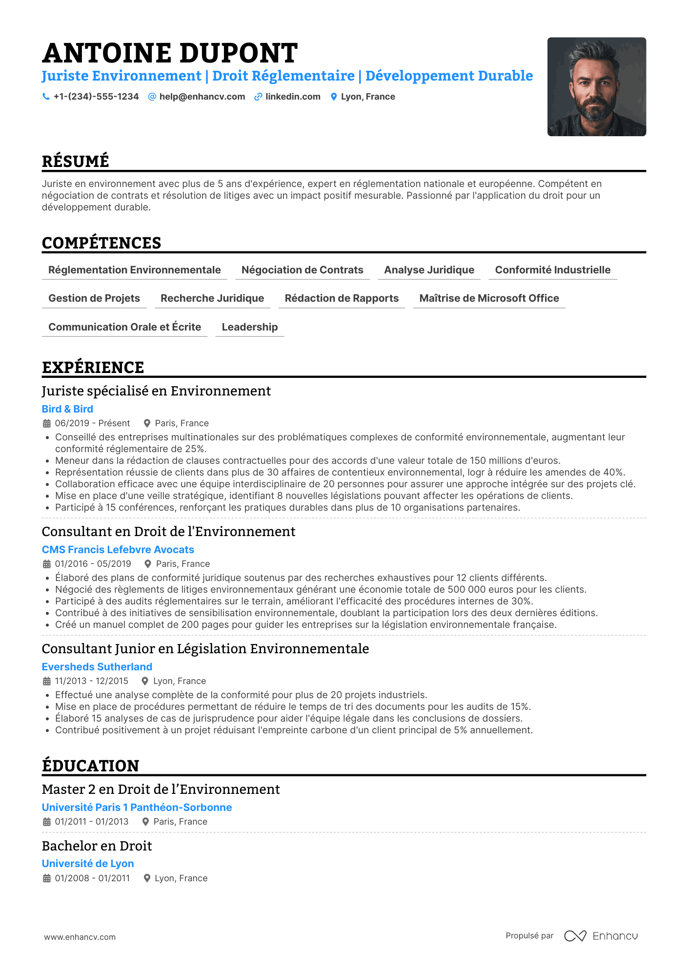 CV de juriste environnement