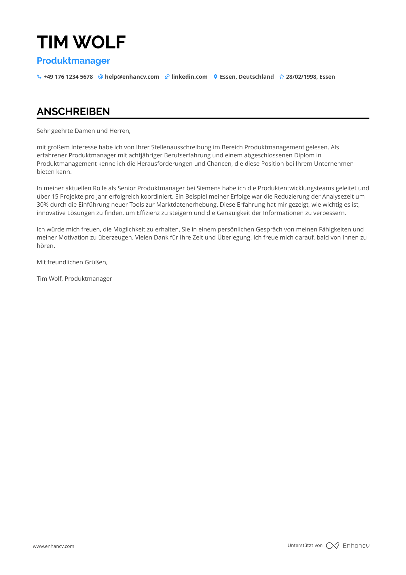 Verwaltungsassistent für Produktmanagement