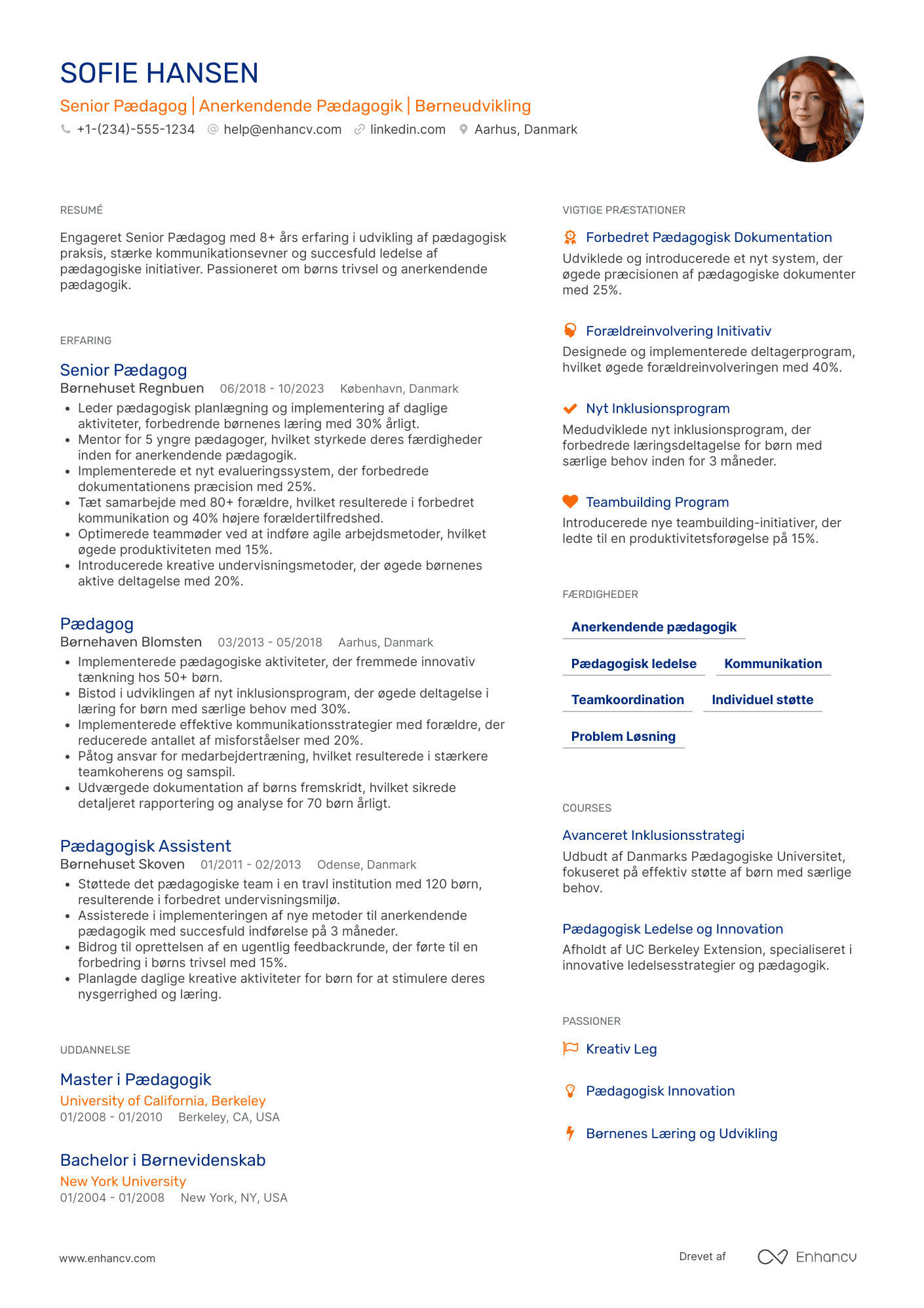 CV til Senior Pædagog