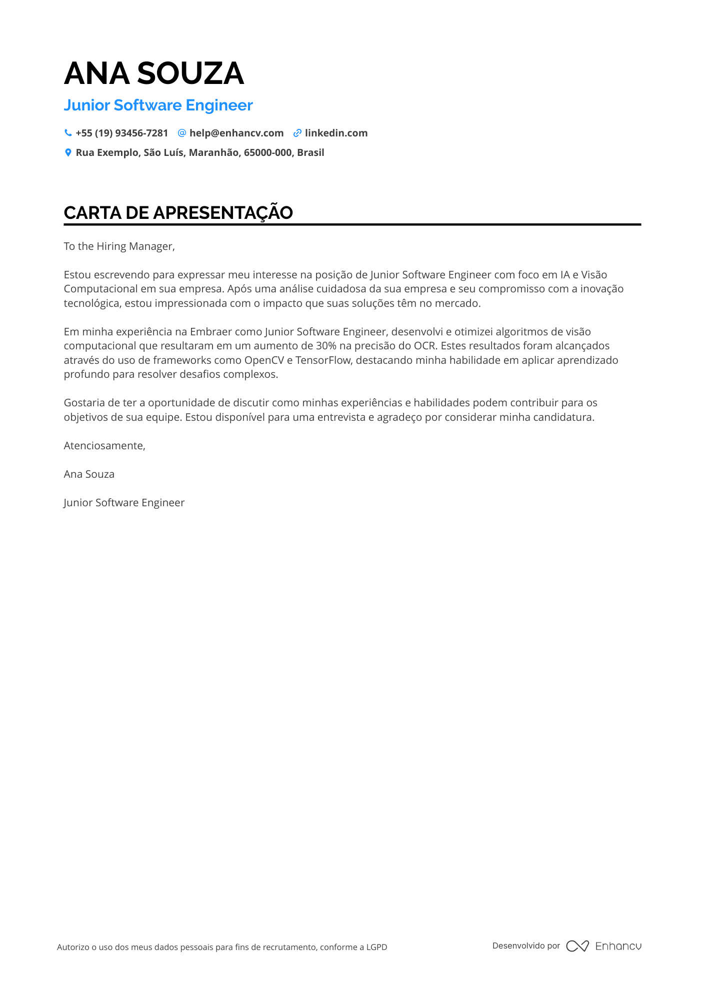 Engenheiro de software Júnior