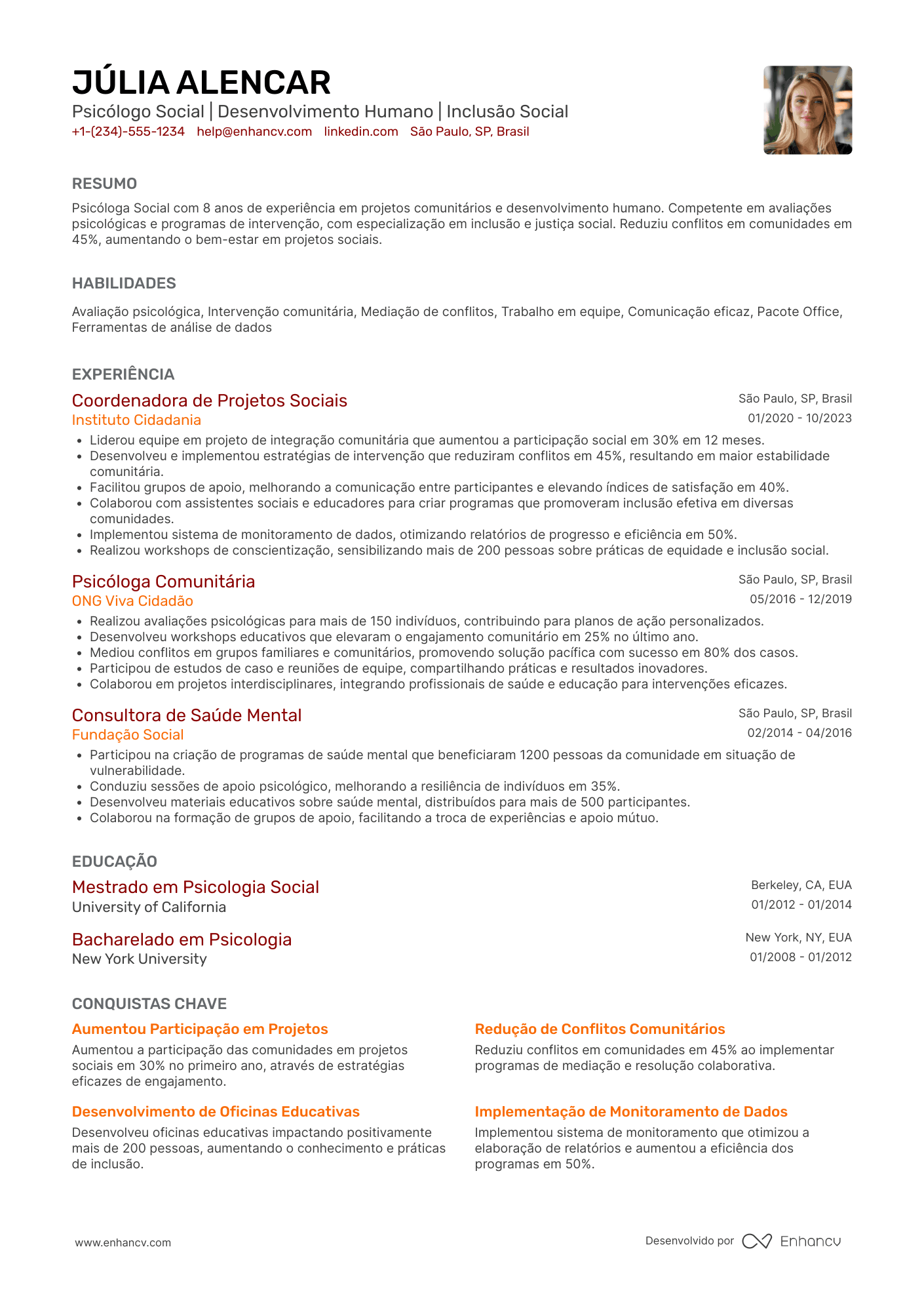 Currículo de psicólogo social