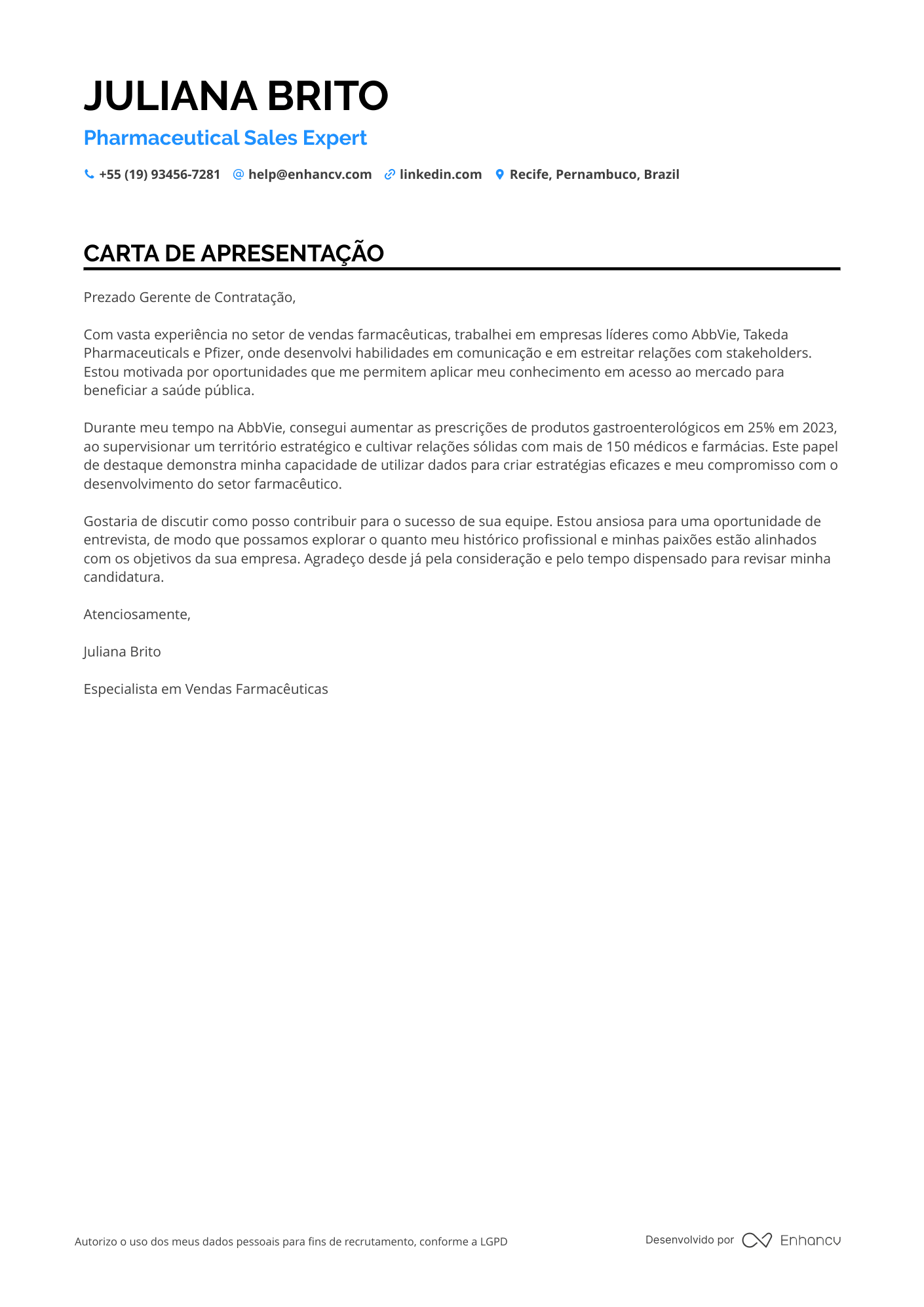 Representante de Vendas Farmacêuticas