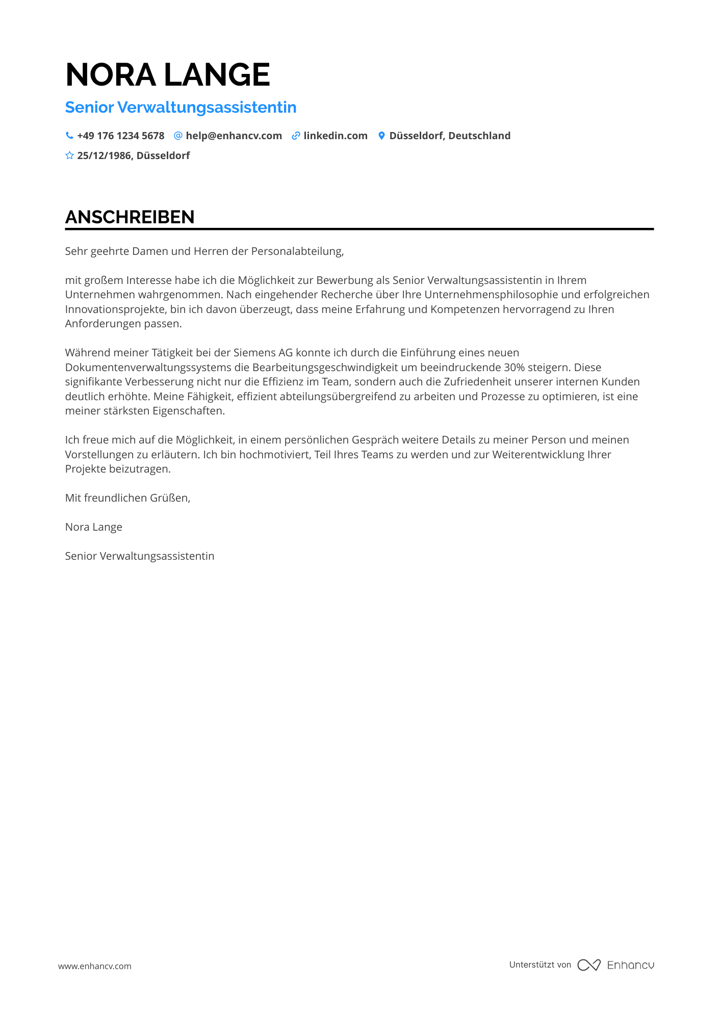 Senior Verwaltungsassistent