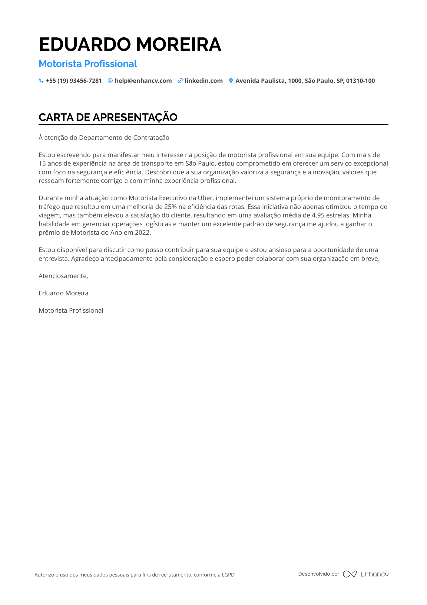 Motorista de ônibus Sênior