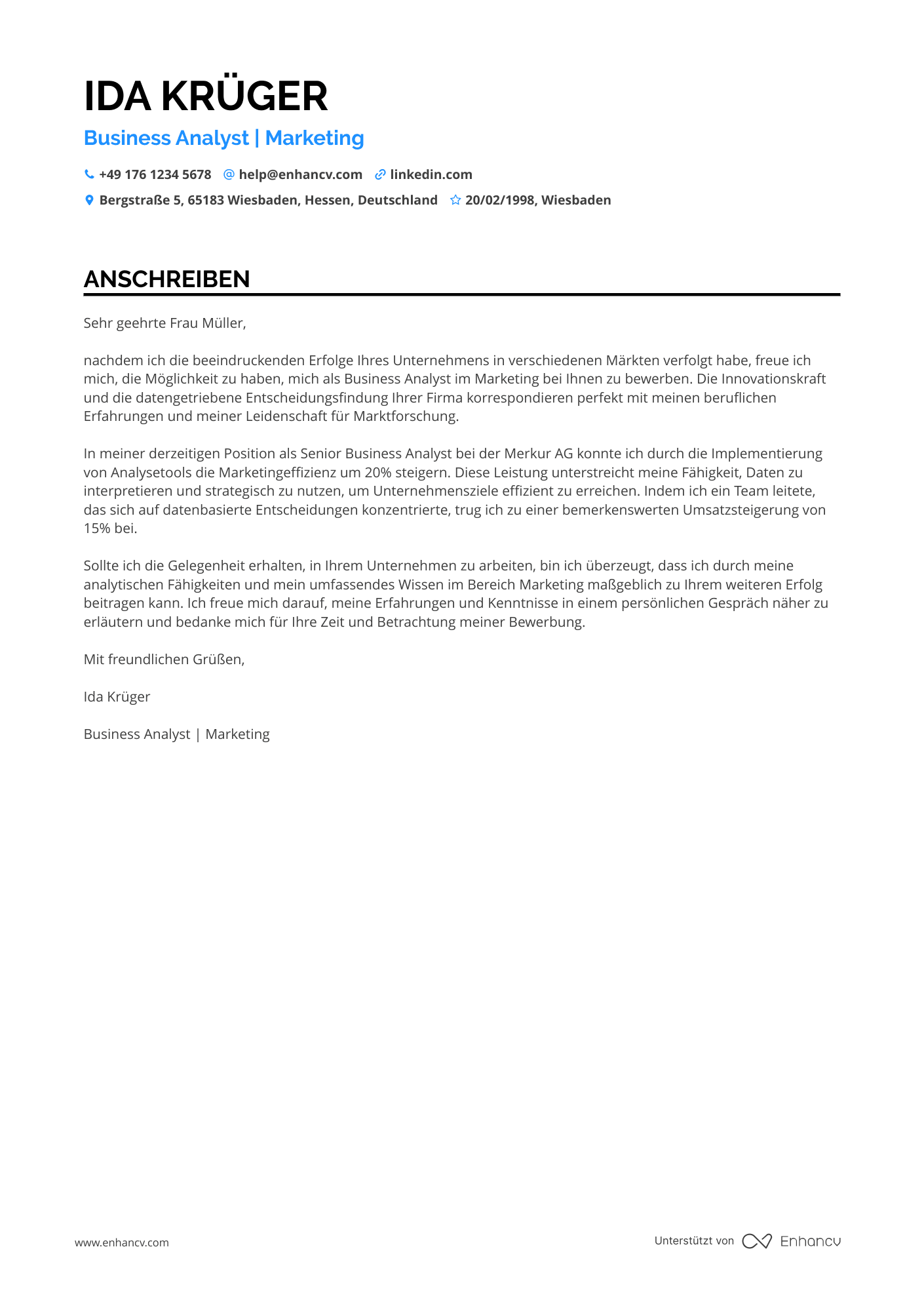 Business Analyst für Marketing