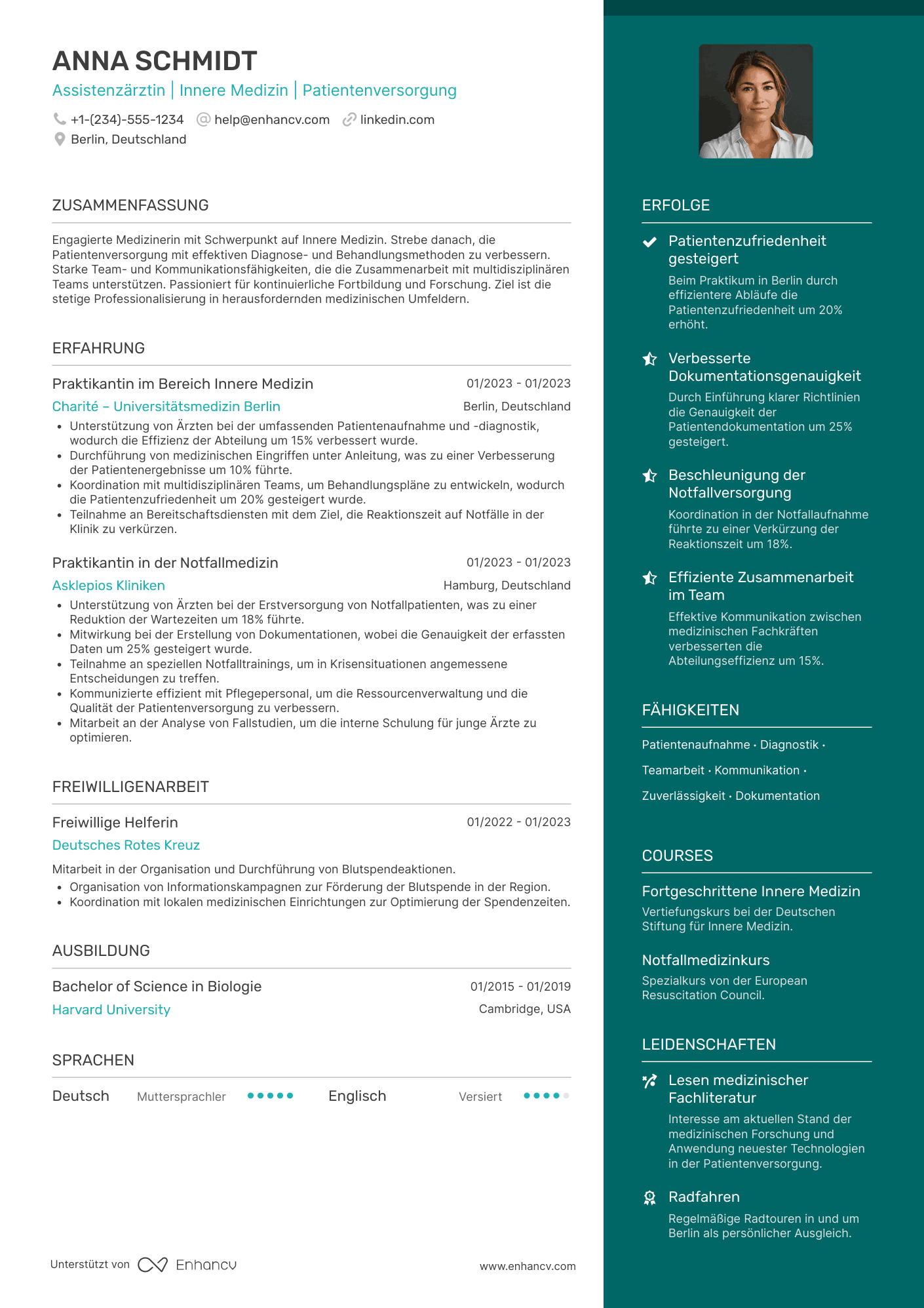 Lebenslauf Assistenzarzt