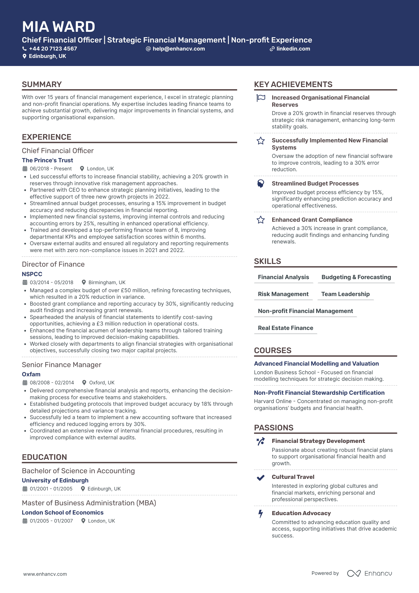CFO with Private Sector Experience