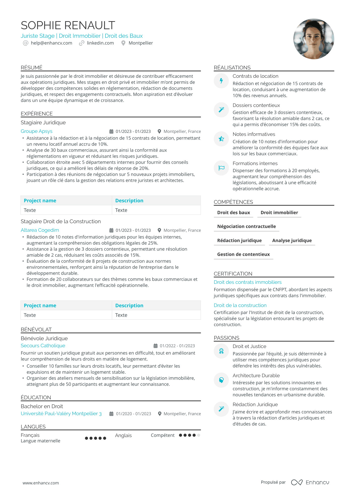 Avocat immobilier Exemples de CV