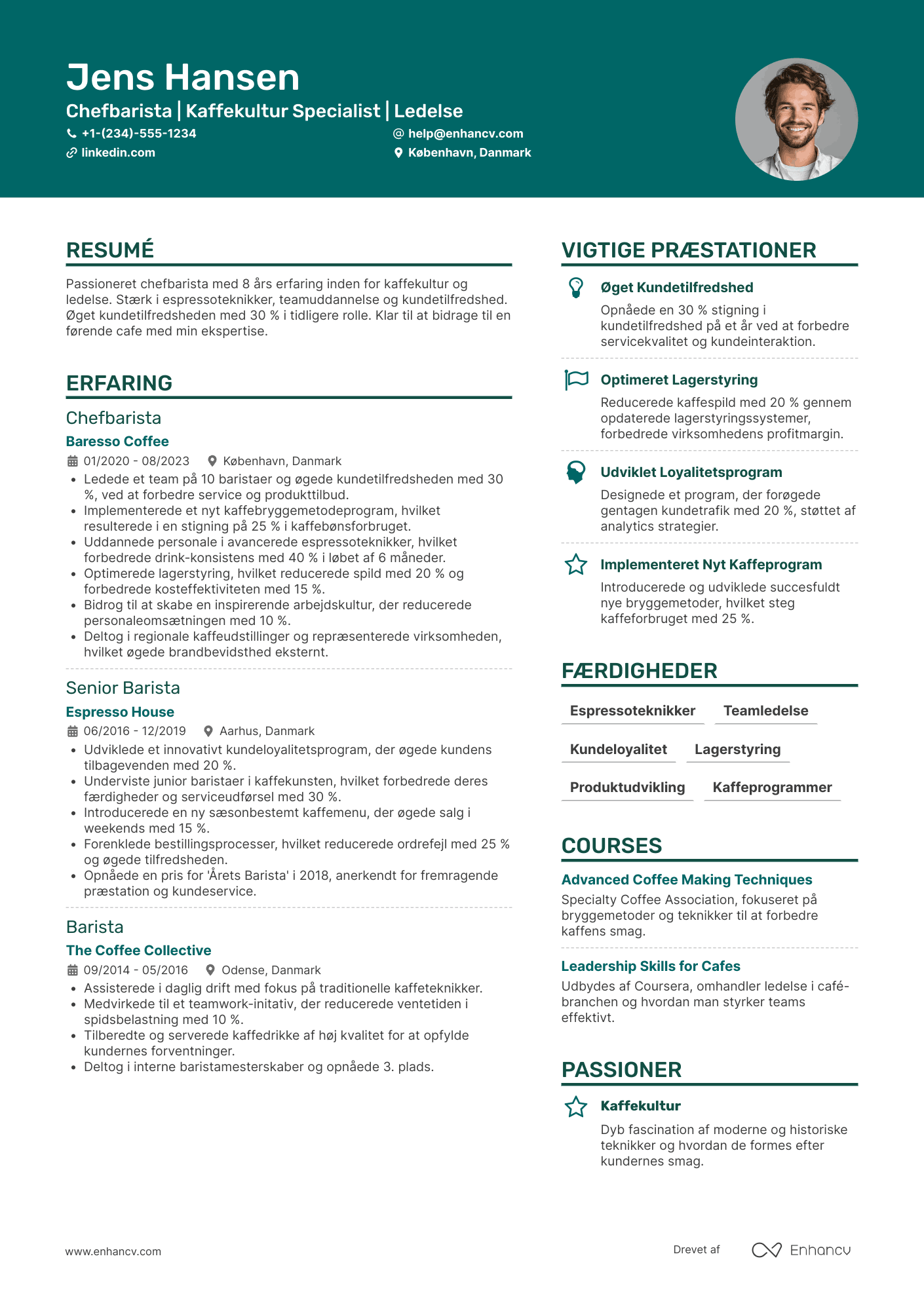CV til Chefbarista