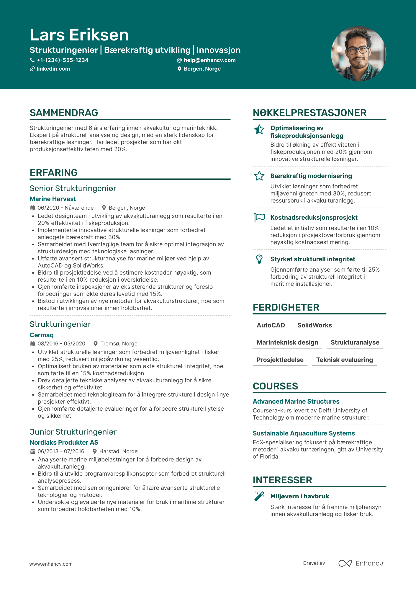 CV for Akvakultur Strukturingeniør