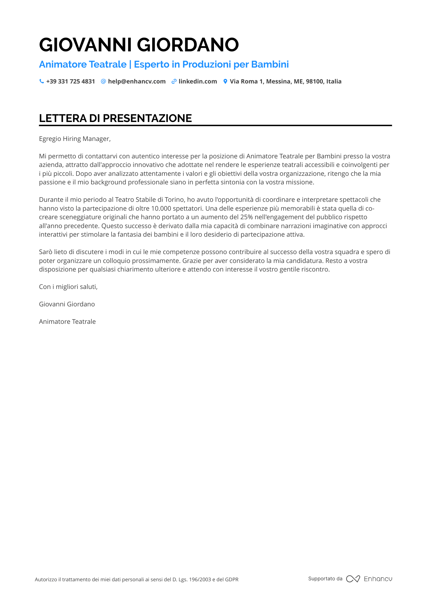 Animatore di Teatro