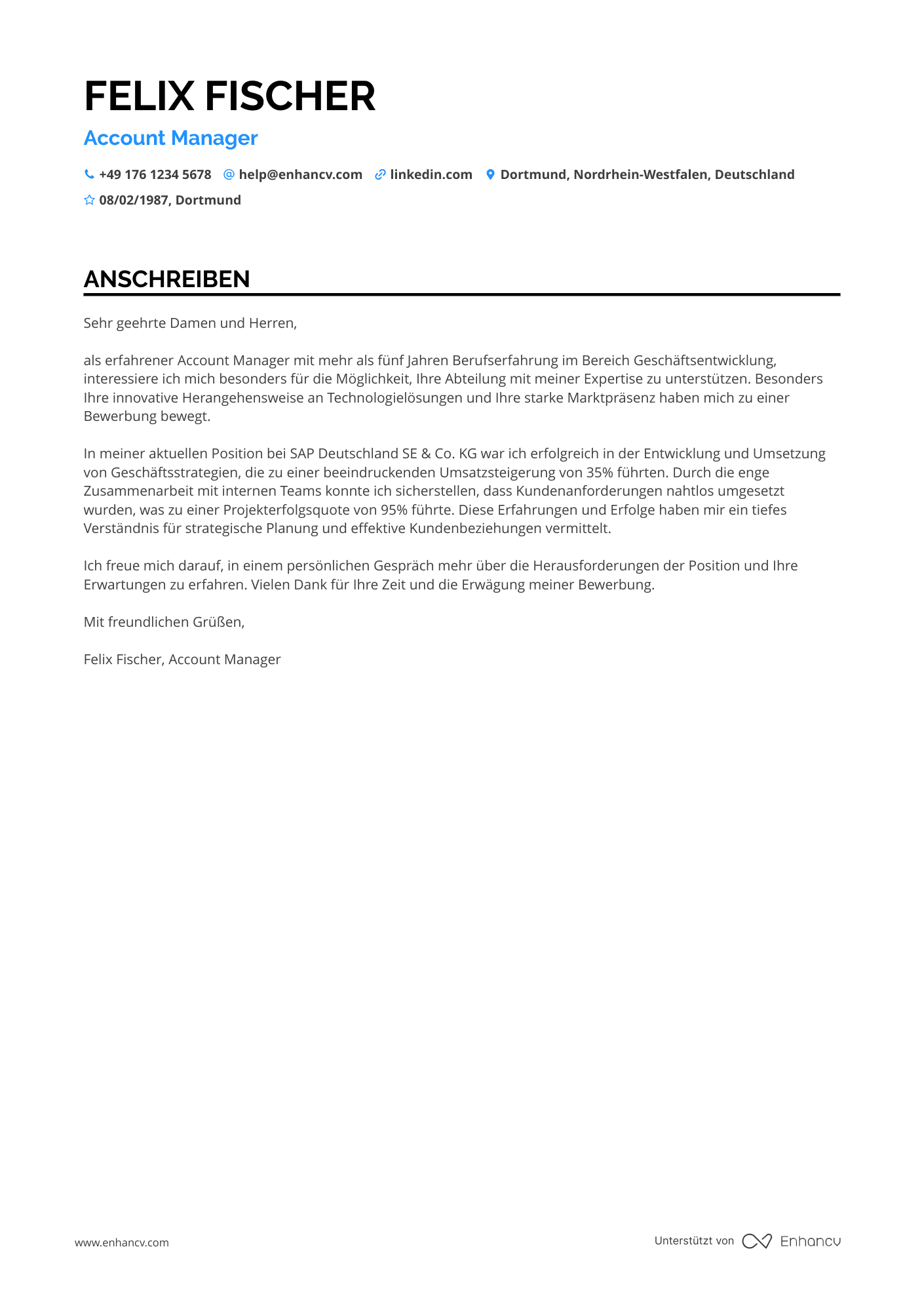 Account Manager für Geschäftsentwicklung