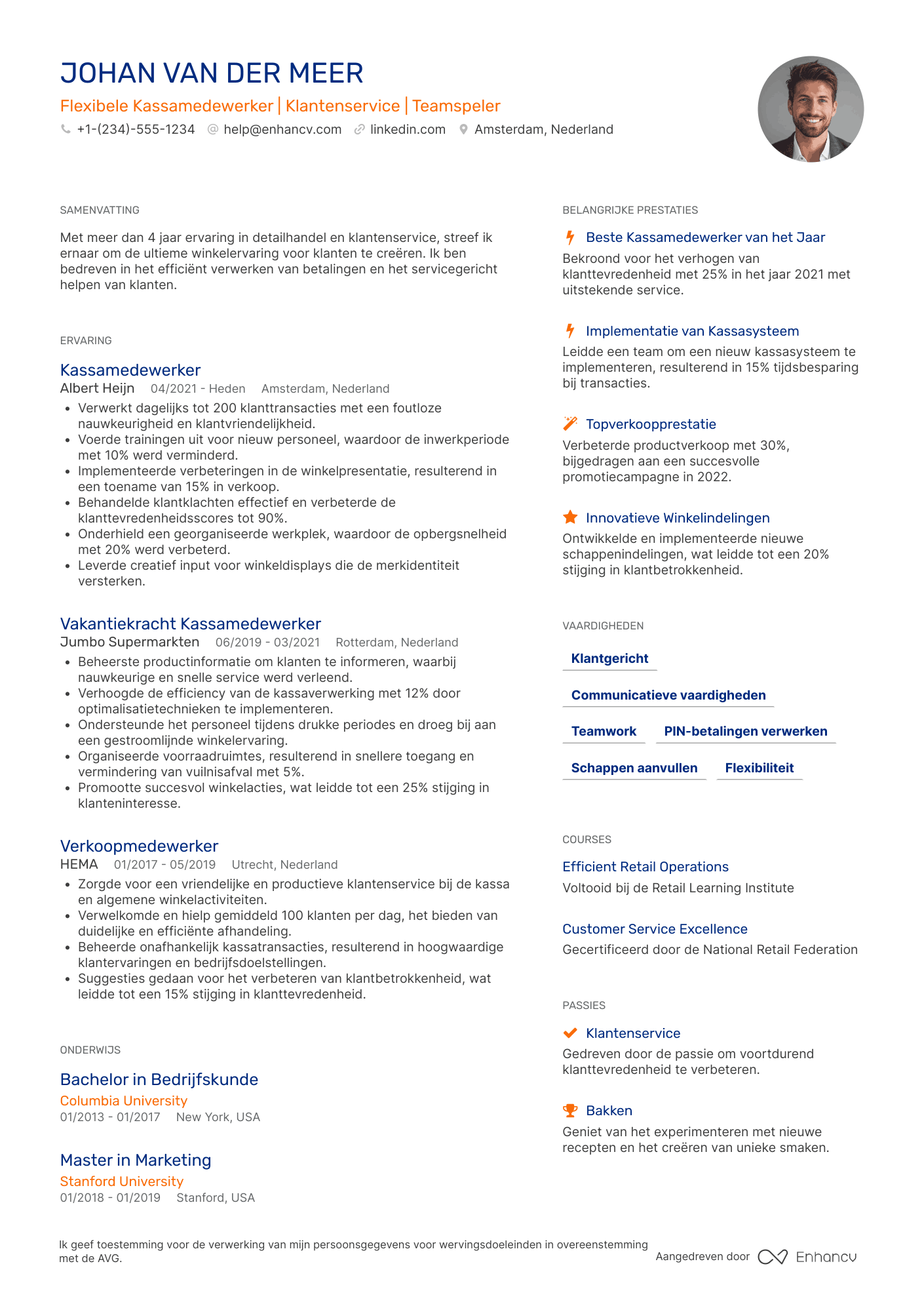 CV voor Flexibele Kassamedewerker
