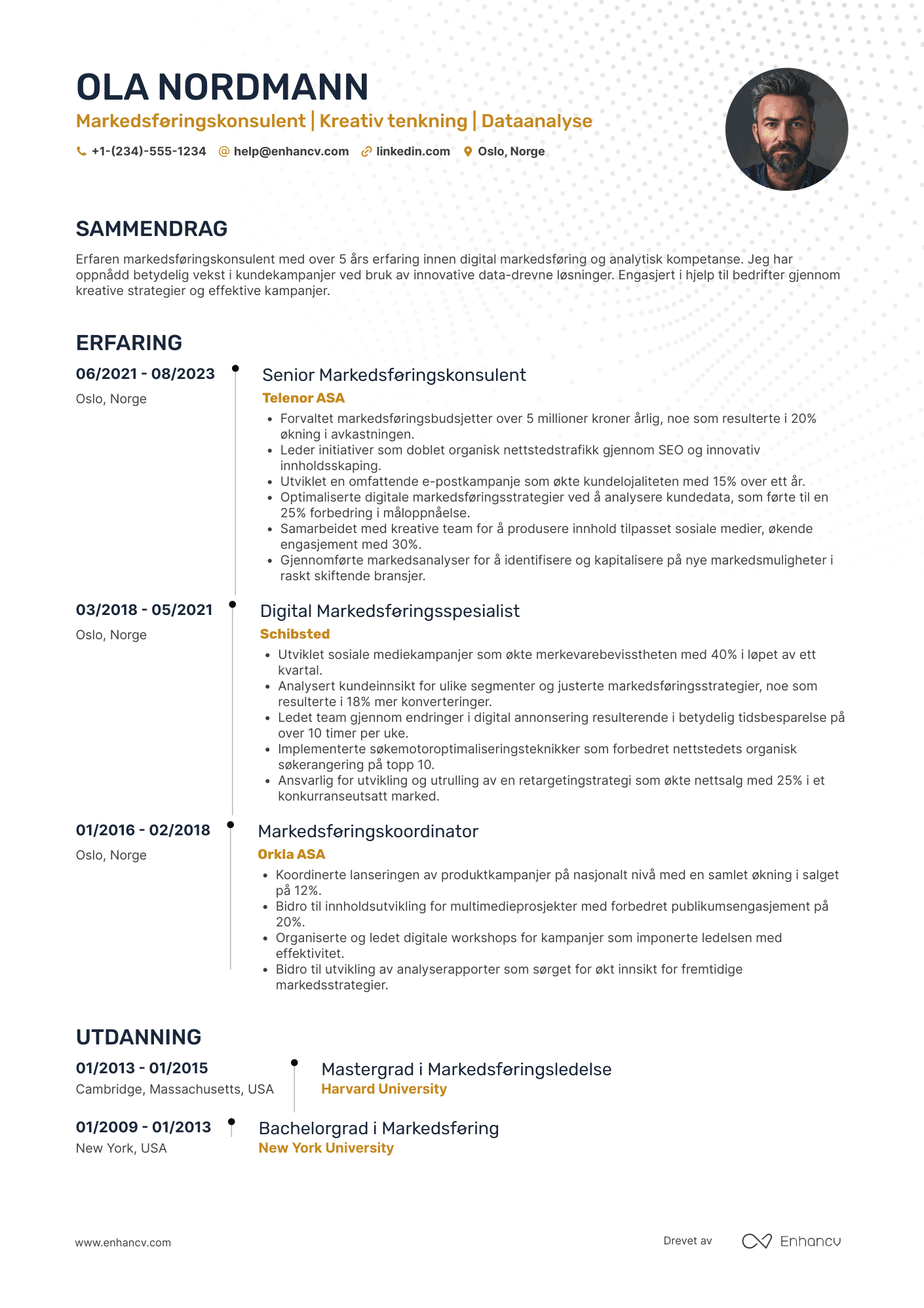 CV for Markedsføringskonsulent