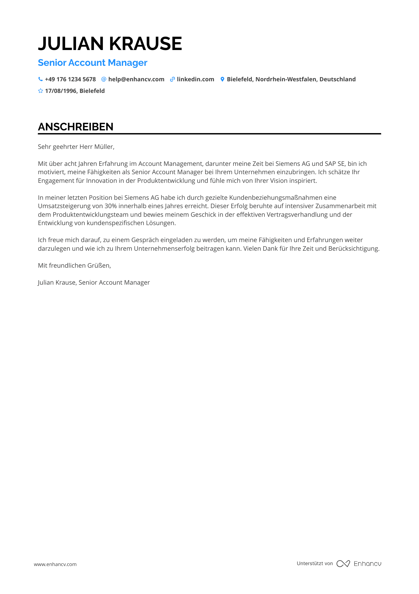 Account Manager für Produktentwicklung